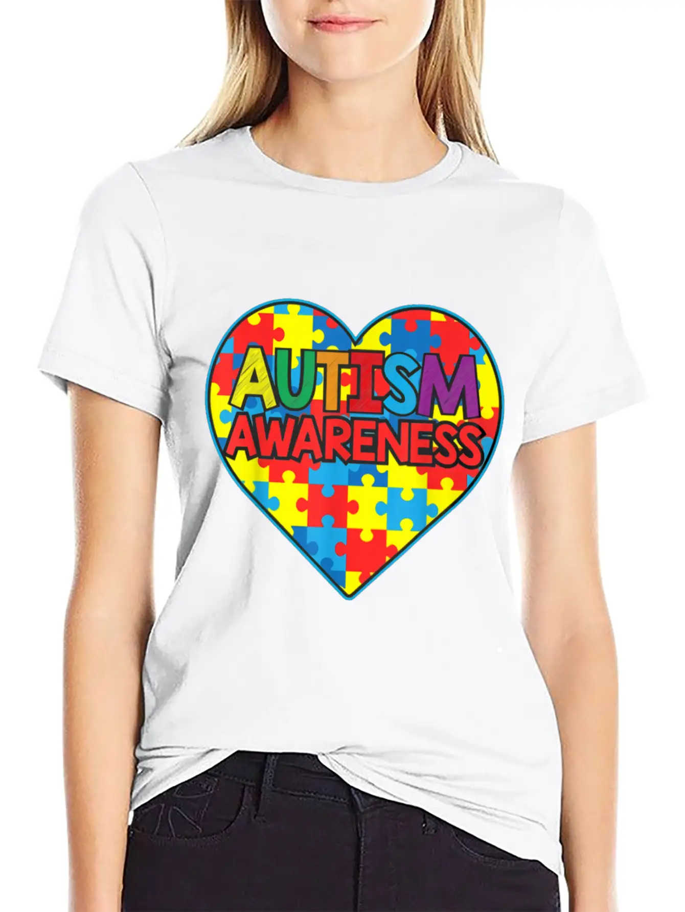 Autism Awareness Lightweight Cotton T-Shirt – Daily Comfort Graphic Shirt