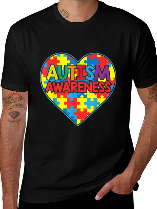 Autism Awareness Lightweight Cotton T-Shirt – Daily Comfort Graphic Shirt