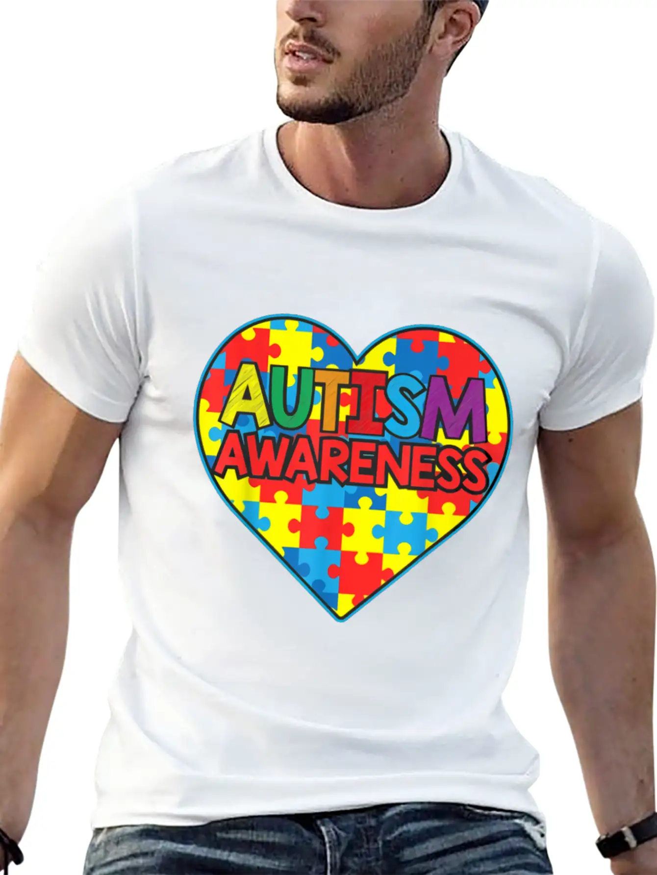 Autism Awareness Lightweight Cotton T-Shirt – Daily Comfort Graphic Shirt