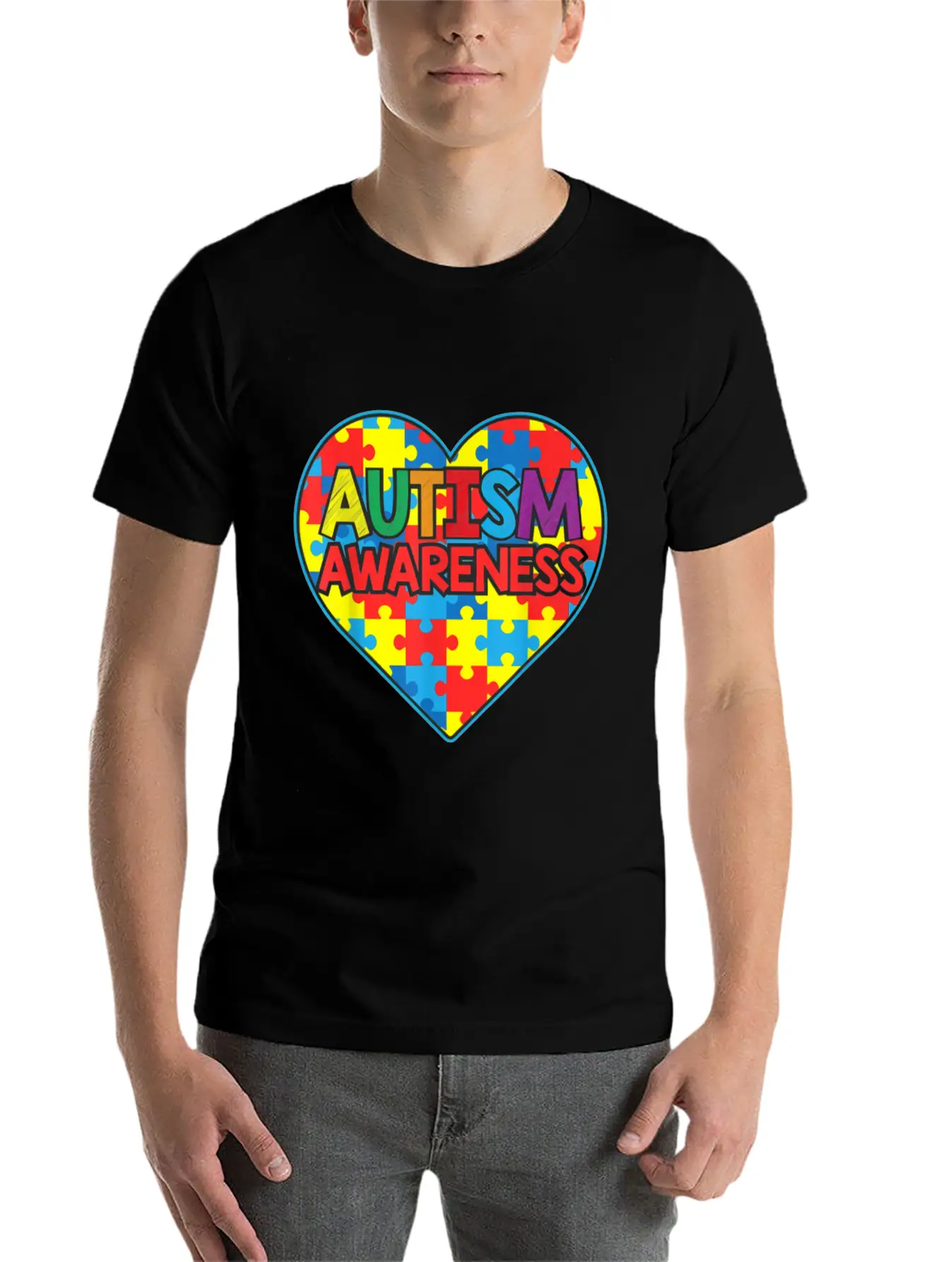 Autism Awareness Lightweight Cotton T-Shirt – Daily Comfort Graphic Shirt