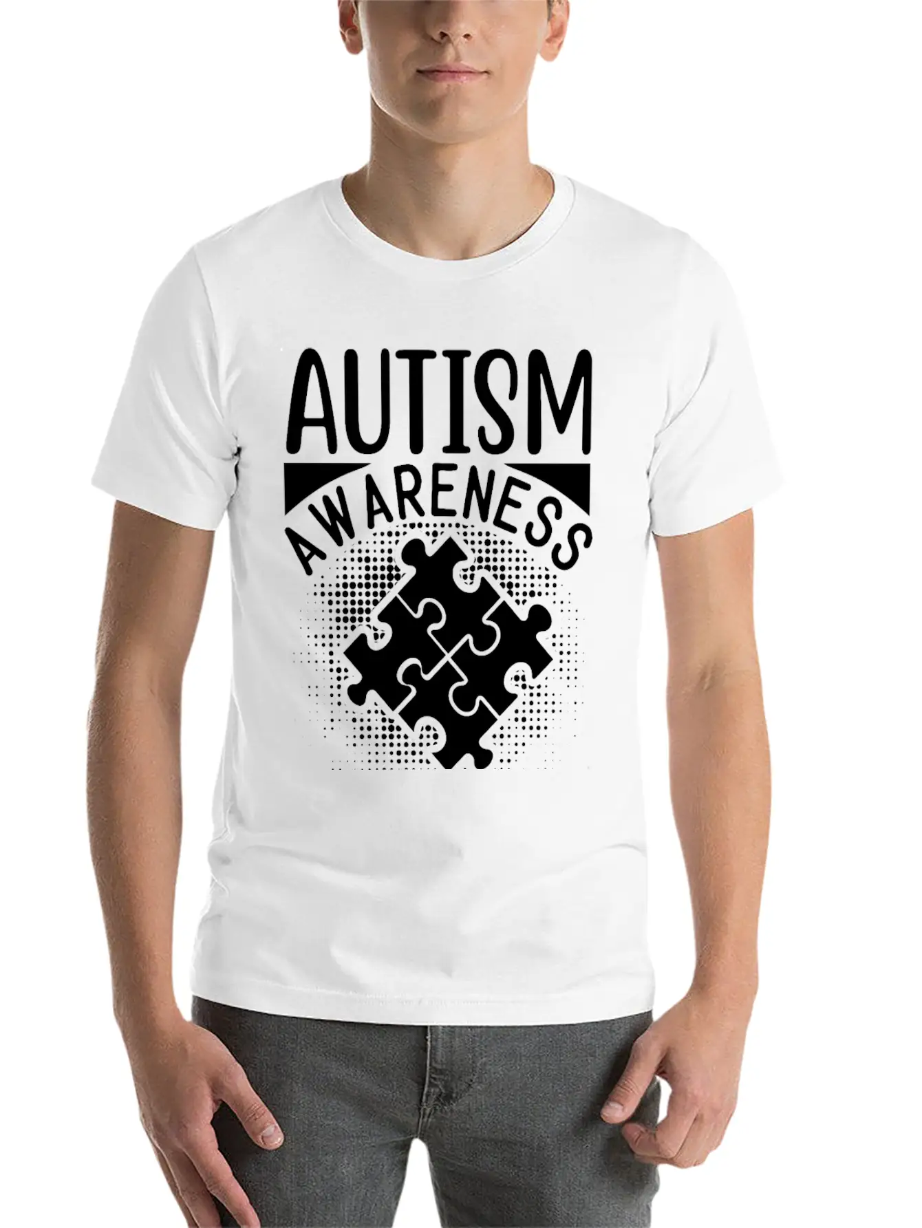Autism Awareness Modern Fit Casual T-Shirt – Clean And Versatile Design