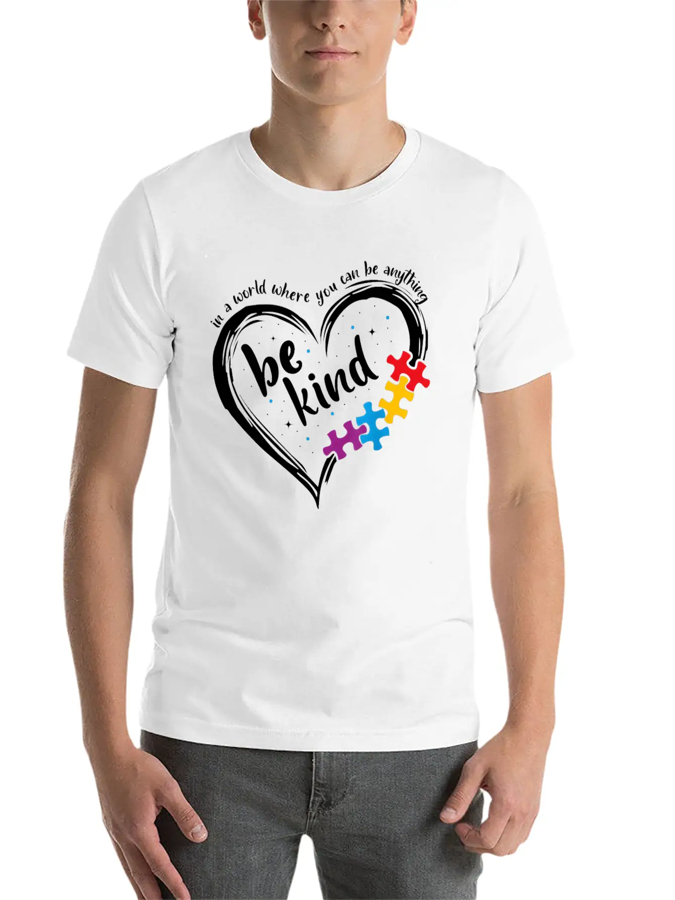Autism Be Kind Women Blue Be Kind Autism Awareness Modern Fit Casual T-Shirt ��� Clean And Versatile Design
