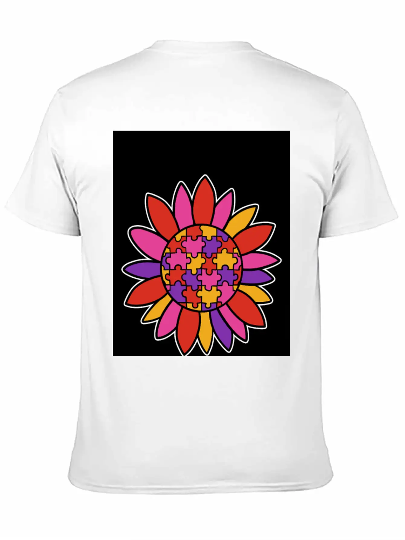 Autism Flower Puzzle Down Syndrome Trisomie 21 ASD Soft Cotton Short Sleeve Tee – Unisex Wardrobe Staple