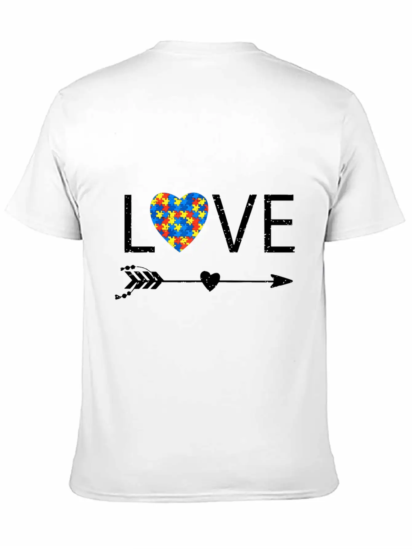 Autism Love Heart Valentines Day Autism Unisex Casual T-Shirt ��� Clean Design For Daily Comfort
