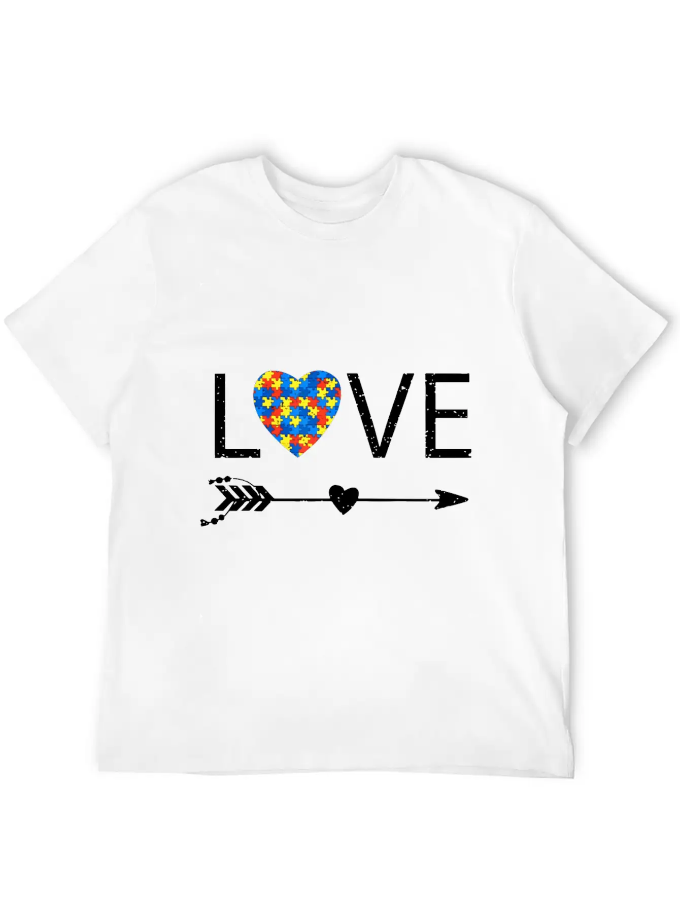 Autism Love Heart Valentines Day Autism Unisex Casual T-Shirt ��� Clean Design For Daily Comfort