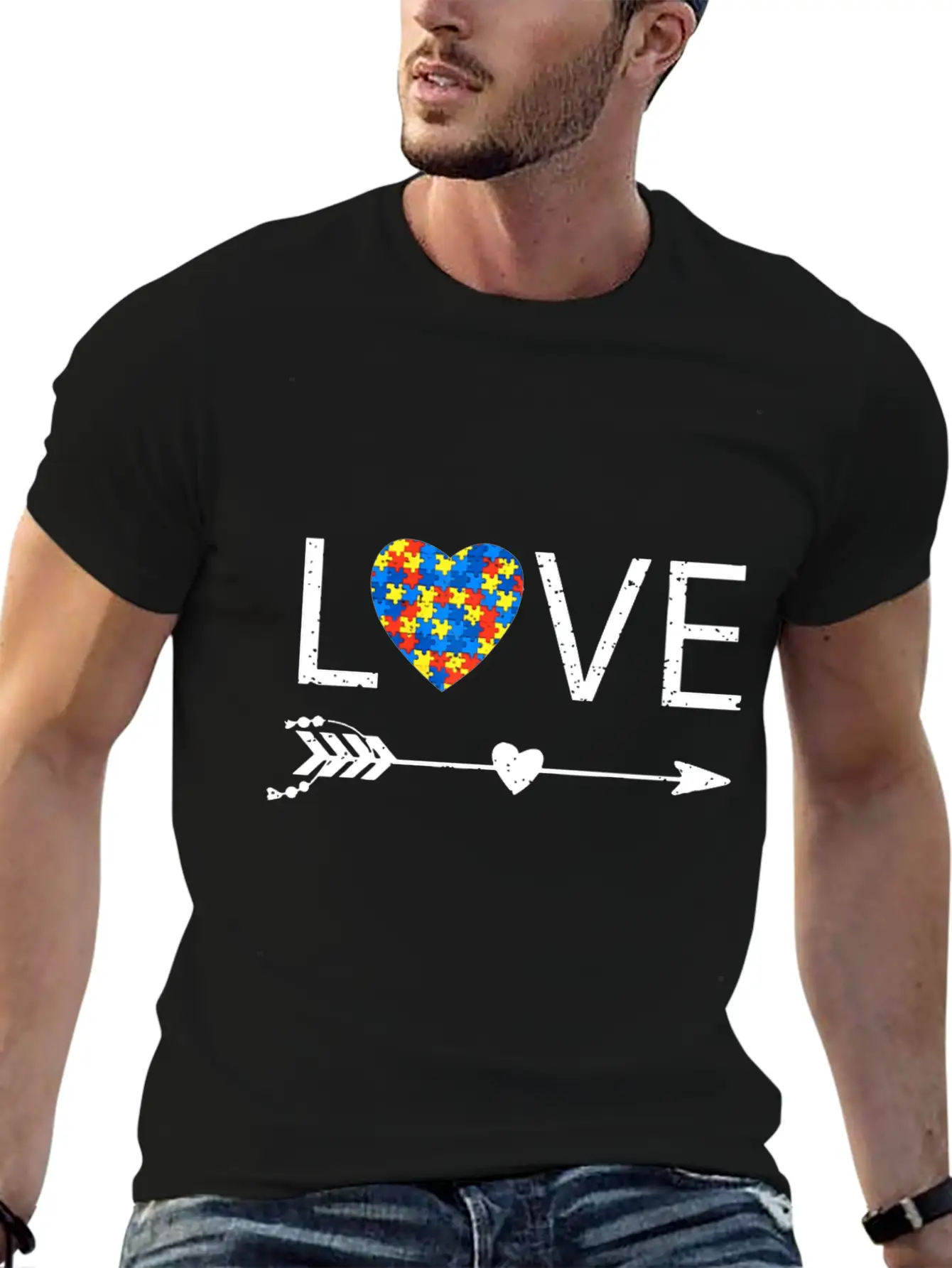 Autism Love Heart Valentines Day Autism Unisex Casual T-Shirt ��� Clean Design For Daily Comfort