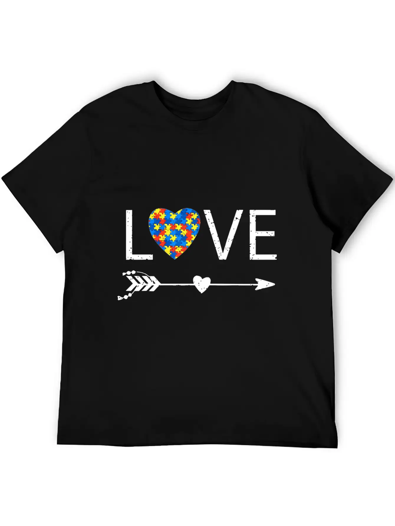 Autism Love Heart Valentines Day Autism Unisex Casual T-Shirt ��� Clean Design For Daily Comfort