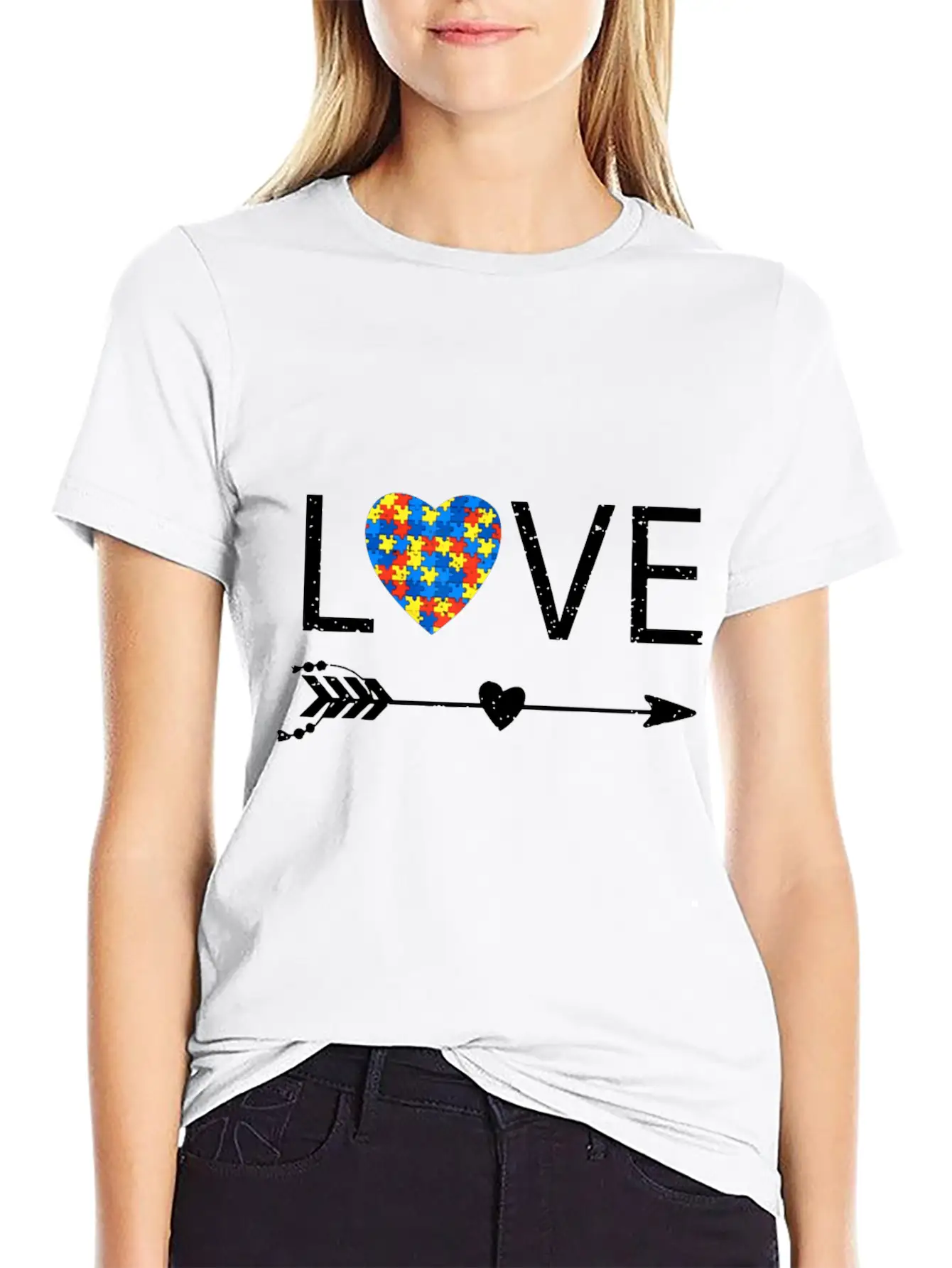 Autism Love Heart Valentines Day Autism Unisex Casual T-Shirt ��� Clean Design For Daily Comfort