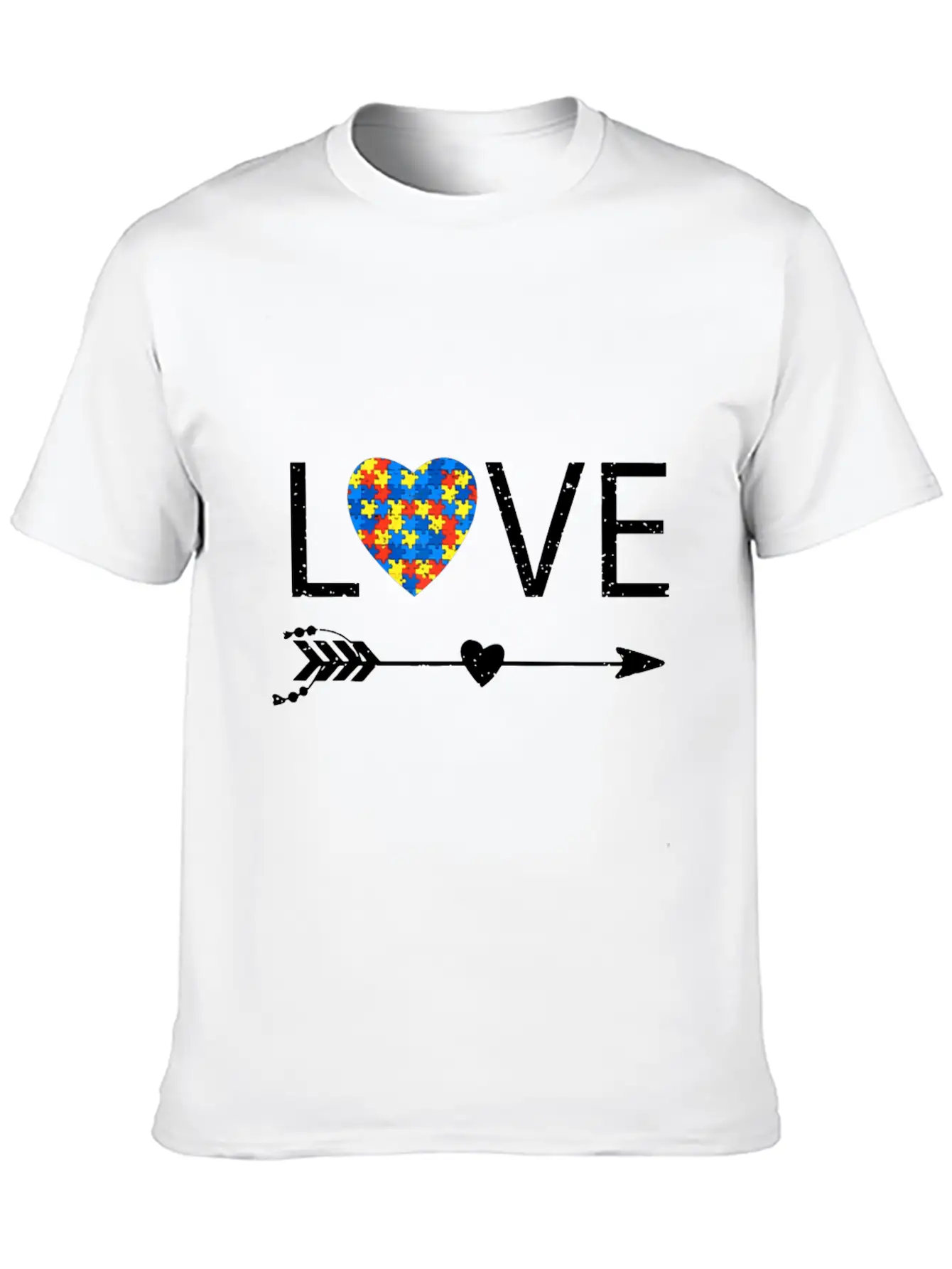 Autism Love Heart Valentines Day Autism Unisex Casual T-Shirt ��� Clean Design For Daily Comfort