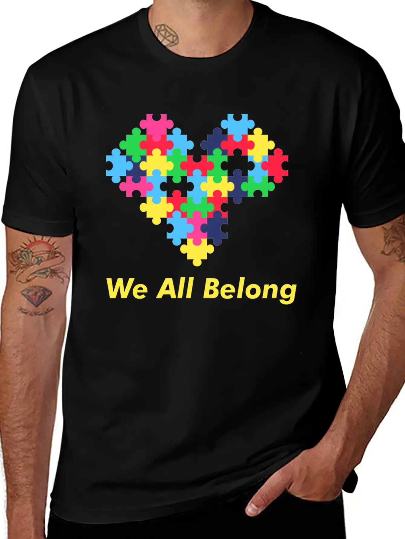 Autism Puzzle Heart Modern Fit Casual T-Shirt ��� Clean And Versatile Design