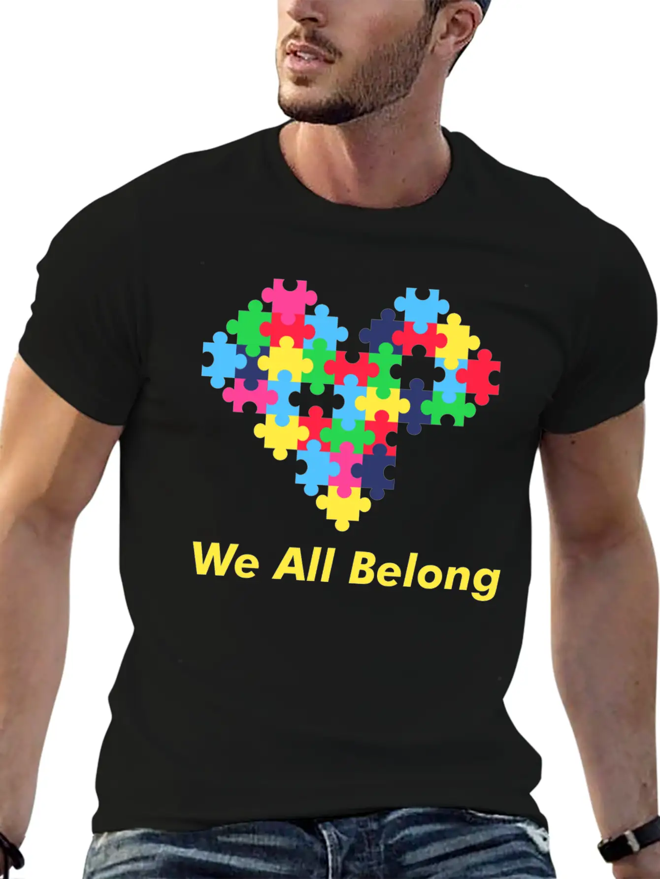 Autism Puzzle Heart Modern Fit Casual T-Shirt ��� Clean And Versatile Design