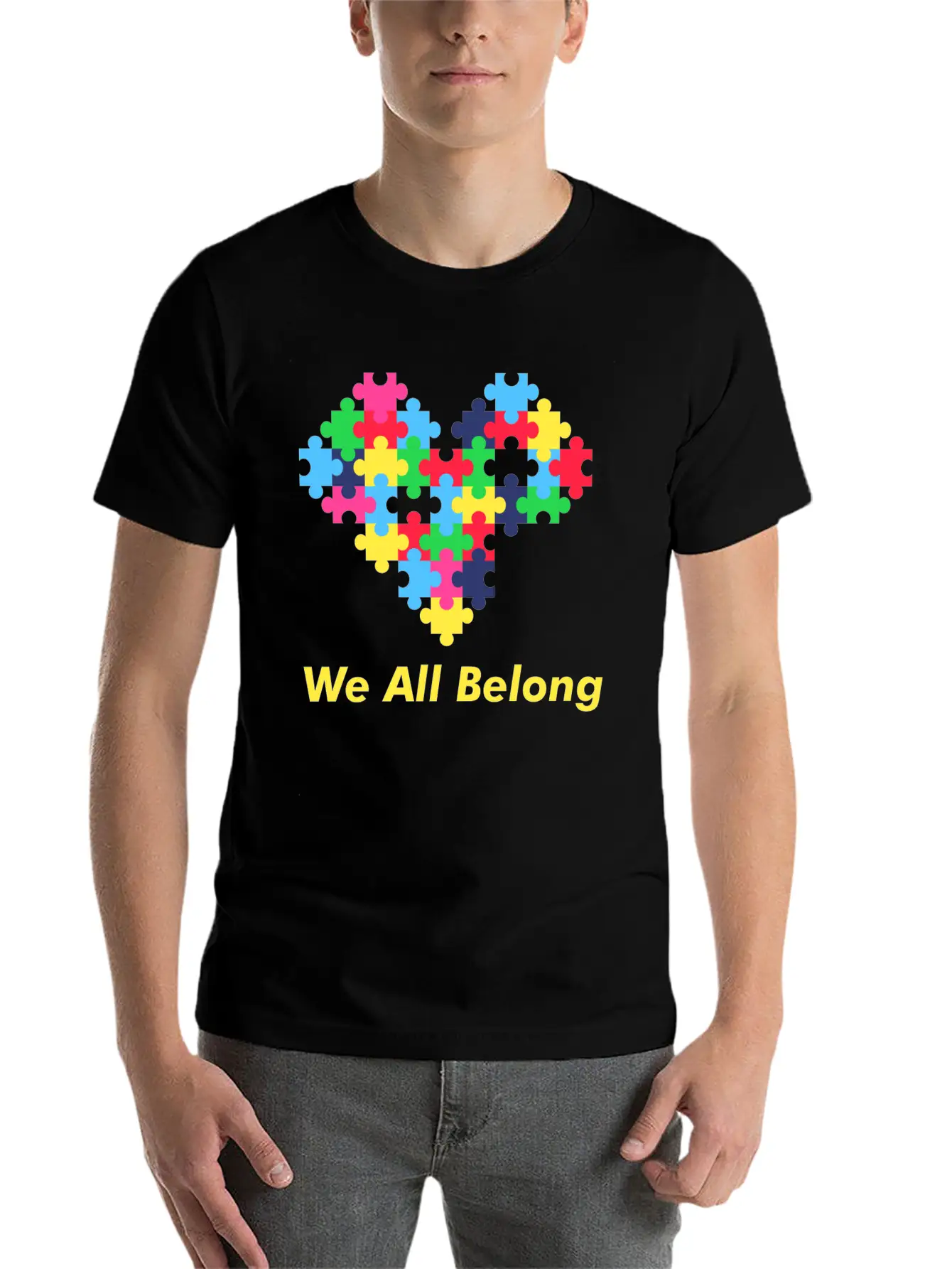 Autism Puzzle Heart Modern Fit Casual T-Shirt ��� Clean And Versatile Design