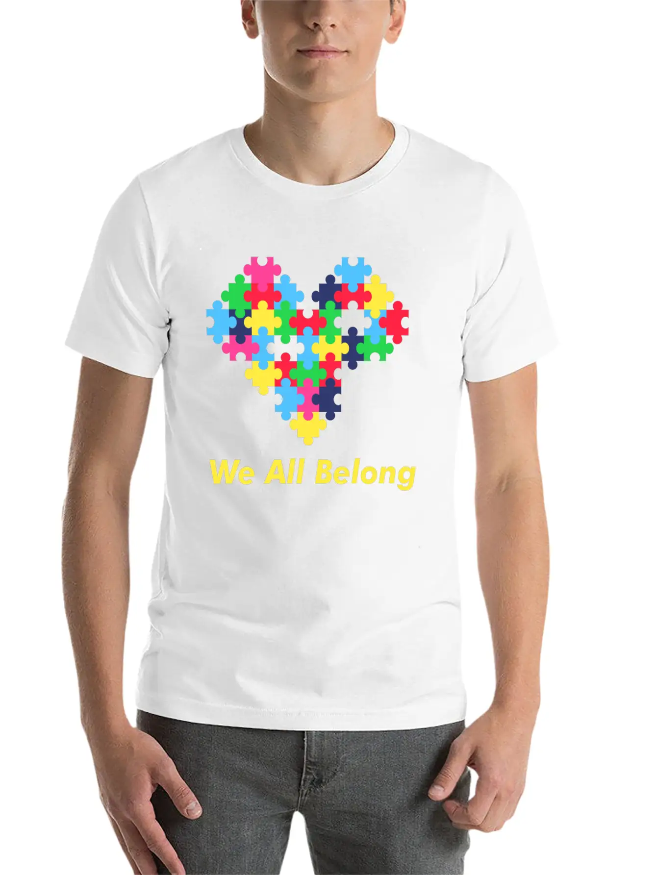 Autism Puzzle Heart Modern Fit Casual T-Shirt ��� Clean And Versatile Design