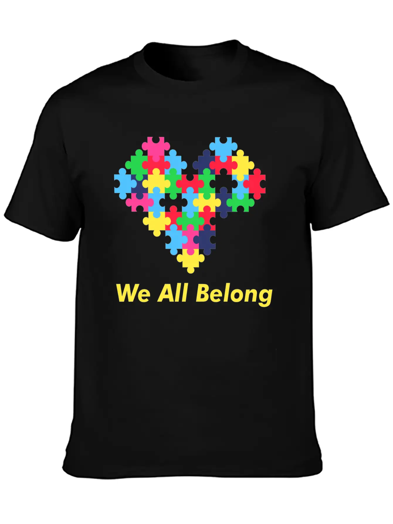 Autism Puzzle Heart Modern Fit Casual T-Shirt ��� Clean And Versatile Design