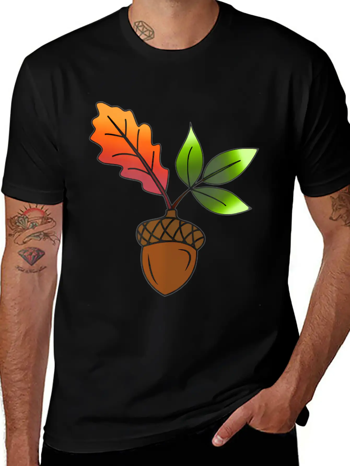 Autumn Leaves And Acorns Fall For Women Modern Fit Casual T-Shirt – Clean And Versatile Design