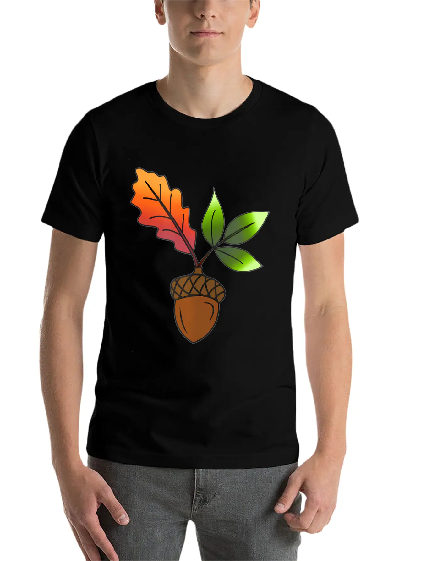 Autumn Leaves And Acorns Fall For Women Modern Fit Casual T-Shirt – Clean And Versatile Design