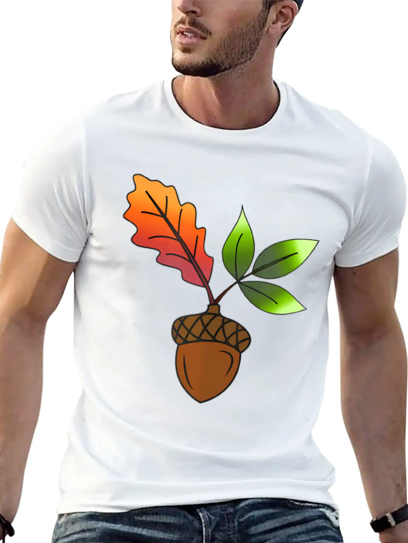 Autumn Leaves And Acorns Fall For Women Modern Fit Casual T-Shirt – Clean And Versatile Design