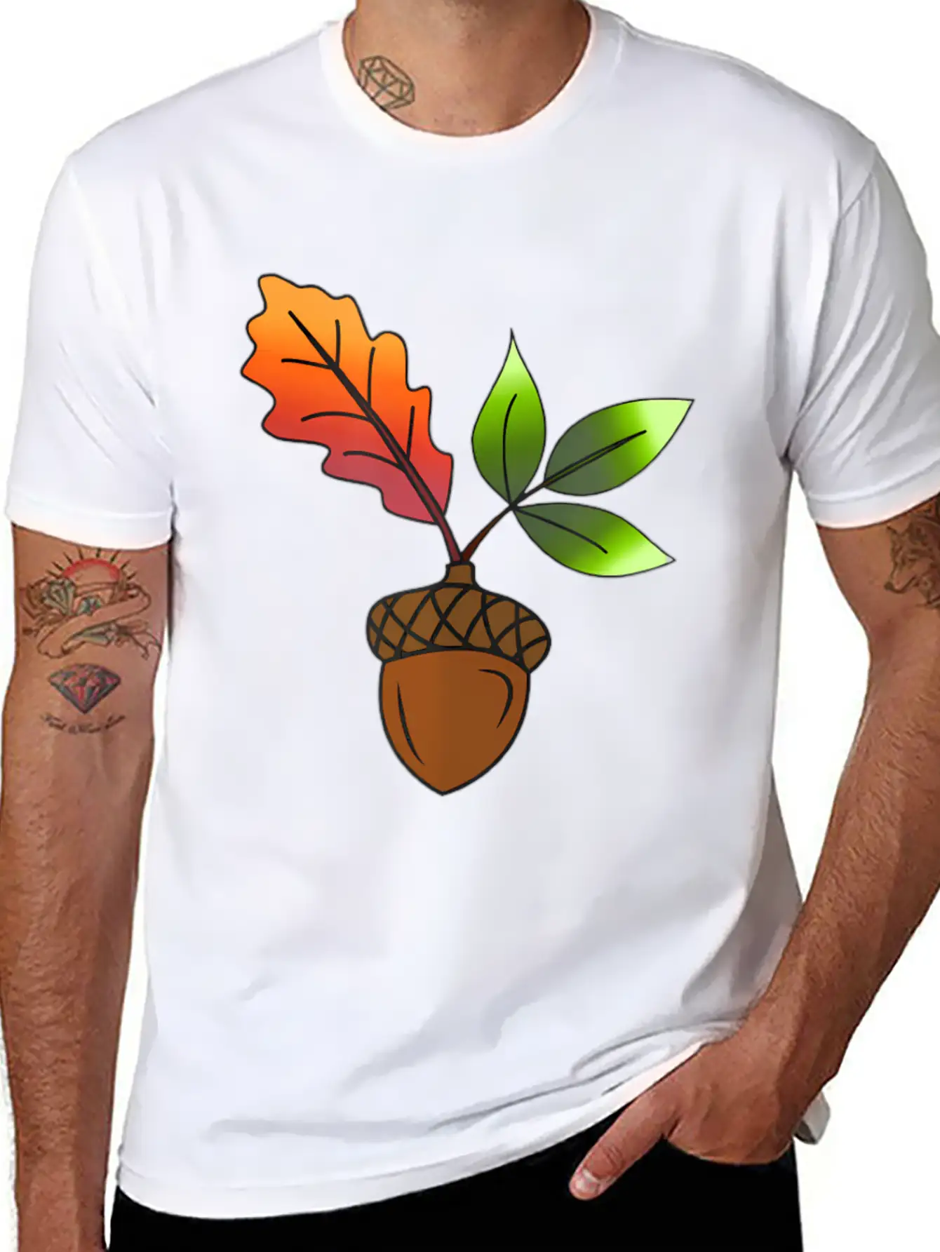 Autumn Leaves And Acorns Fall For Women Modern Fit Casual T-Shirt – Clean And Versatile Design