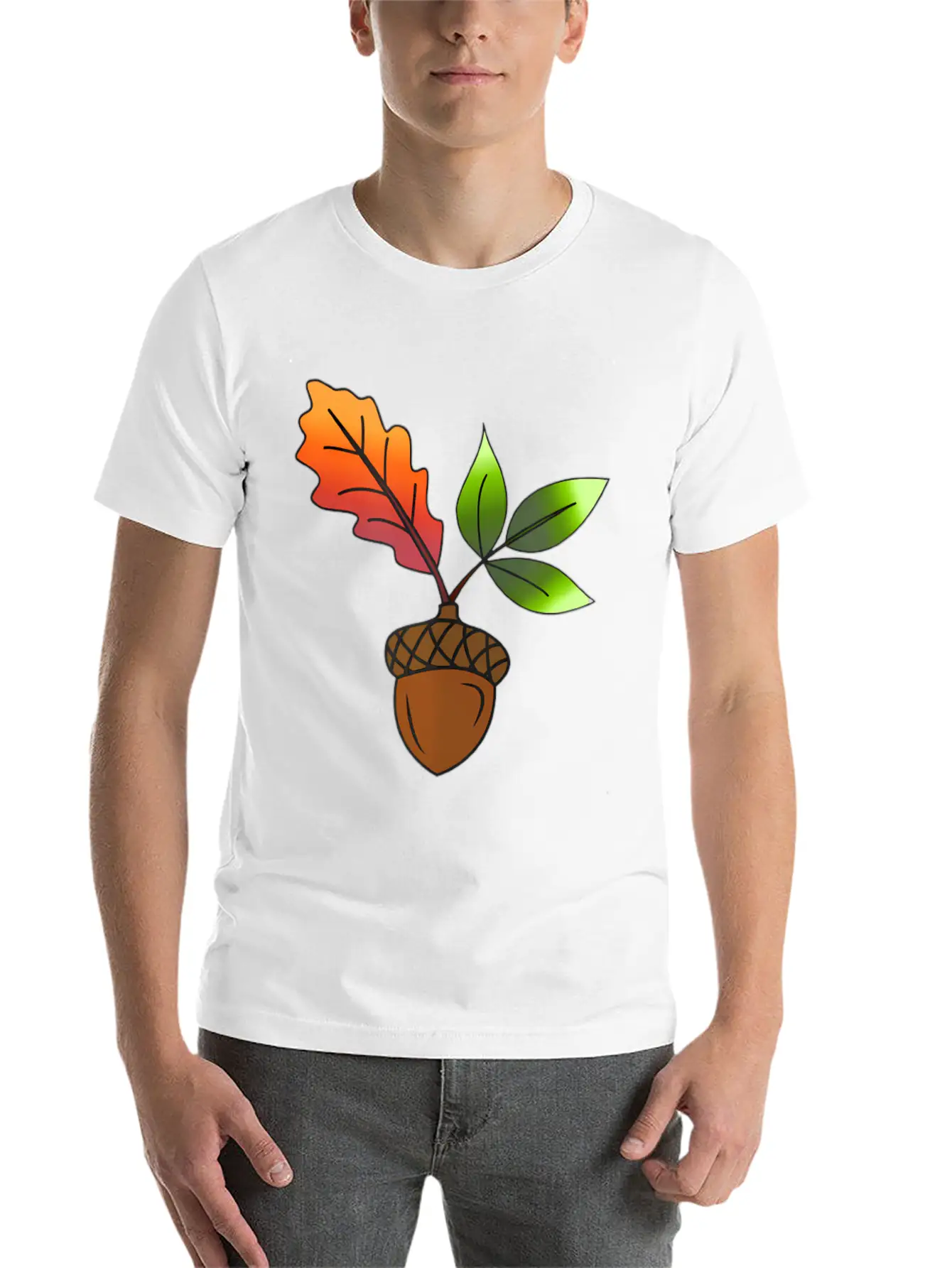 Autumn Leaves And Acorns Fall For Women Modern Fit Casual T-Shirt – Clean And Versatile Design