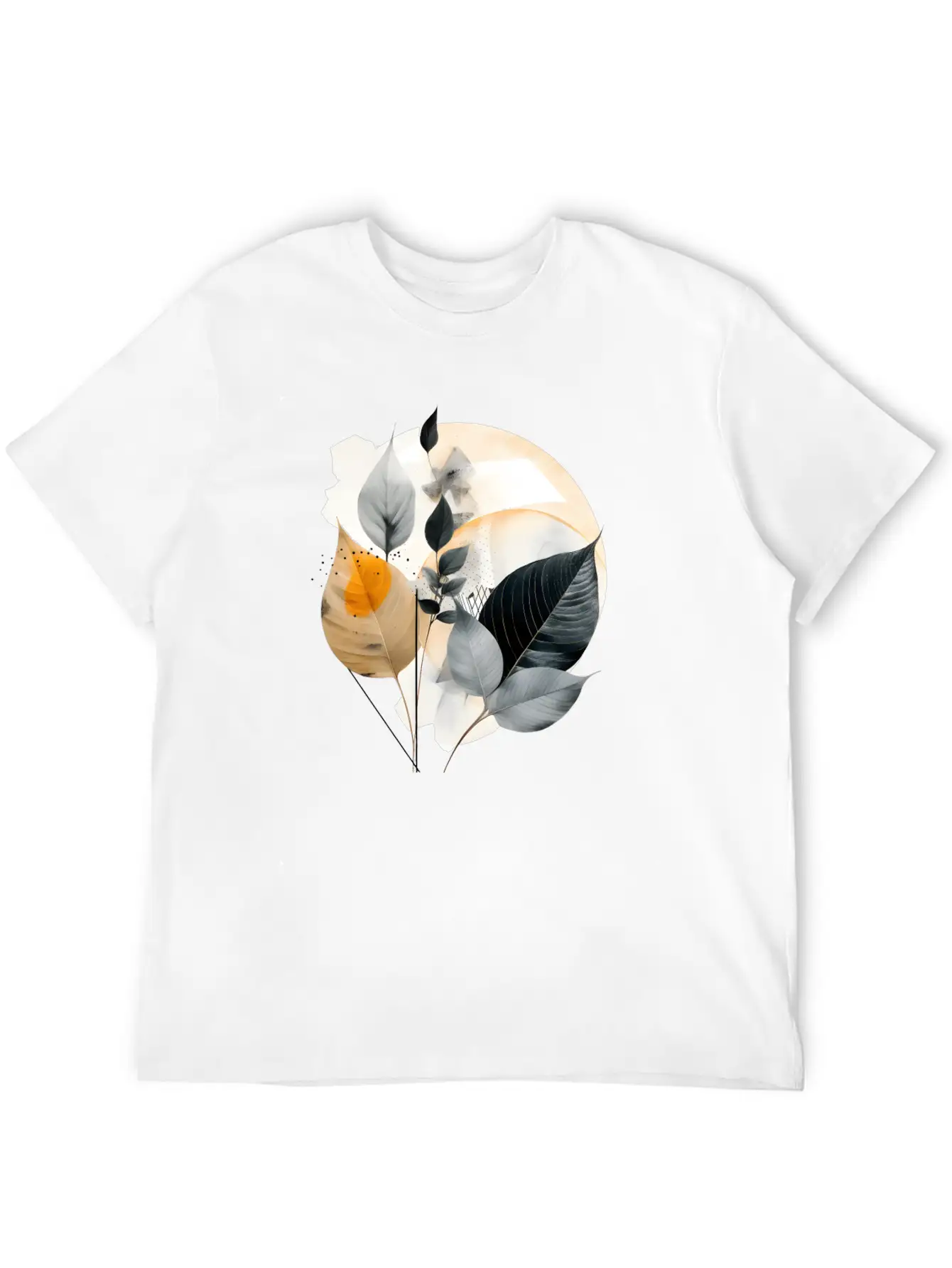 Autumn Leaves Modern Artwork Basic Graphic T-Shirt – Daily Comfort In Soft Cotton
