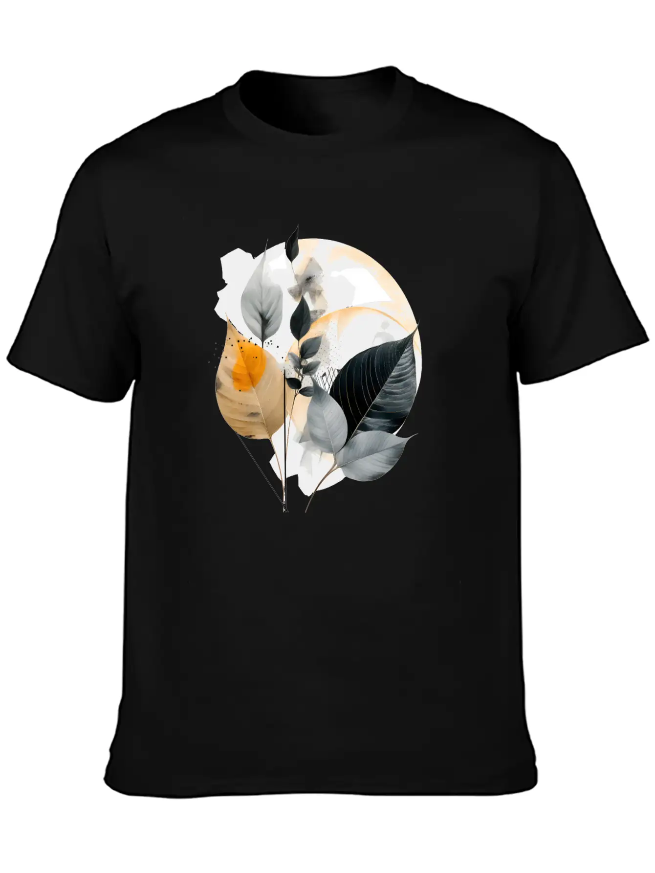 Autumn Leaves Modern Artwork Basic Graphic T-Shirt – Daily Comfort In Soft Cotton