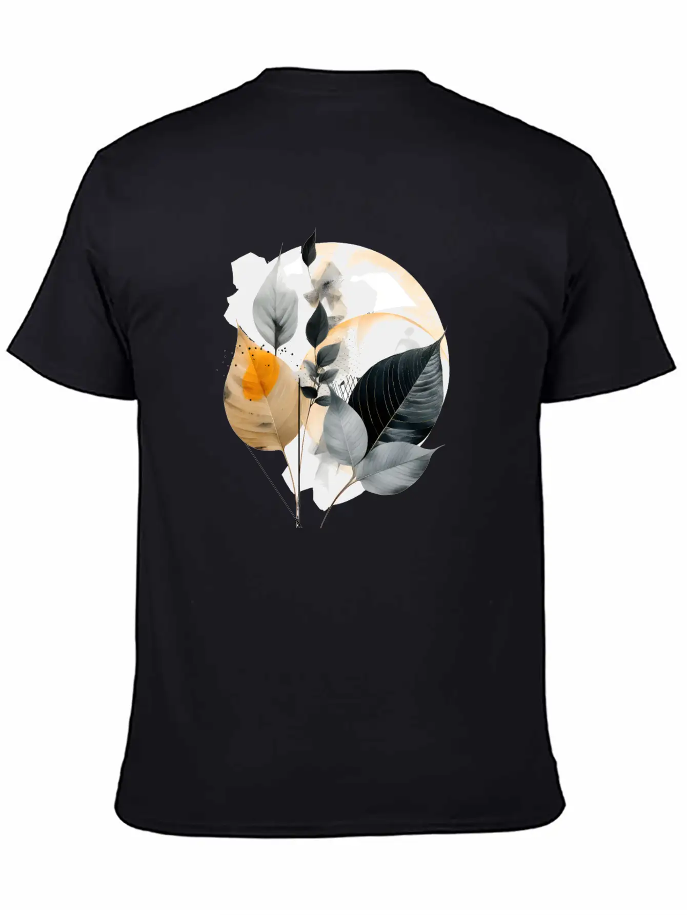Autumn Leaves Modern Artwork Basic Graphic T-Shirt – Daily Comfort In Soft Cotton