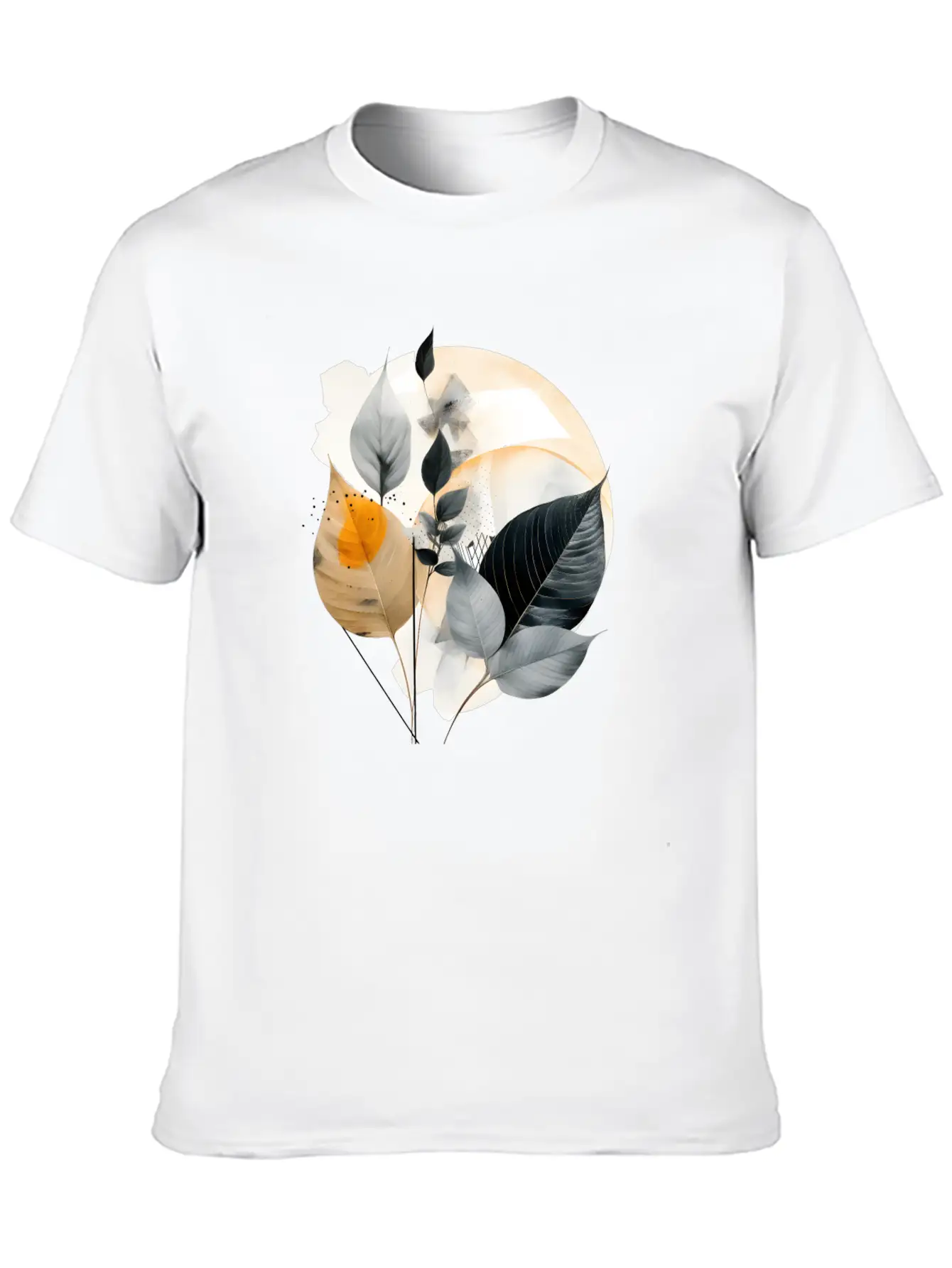 Autumn Leaves Modern Artwork Basic Graphic T-Shirt – Daily Comfort In Soft Cotton