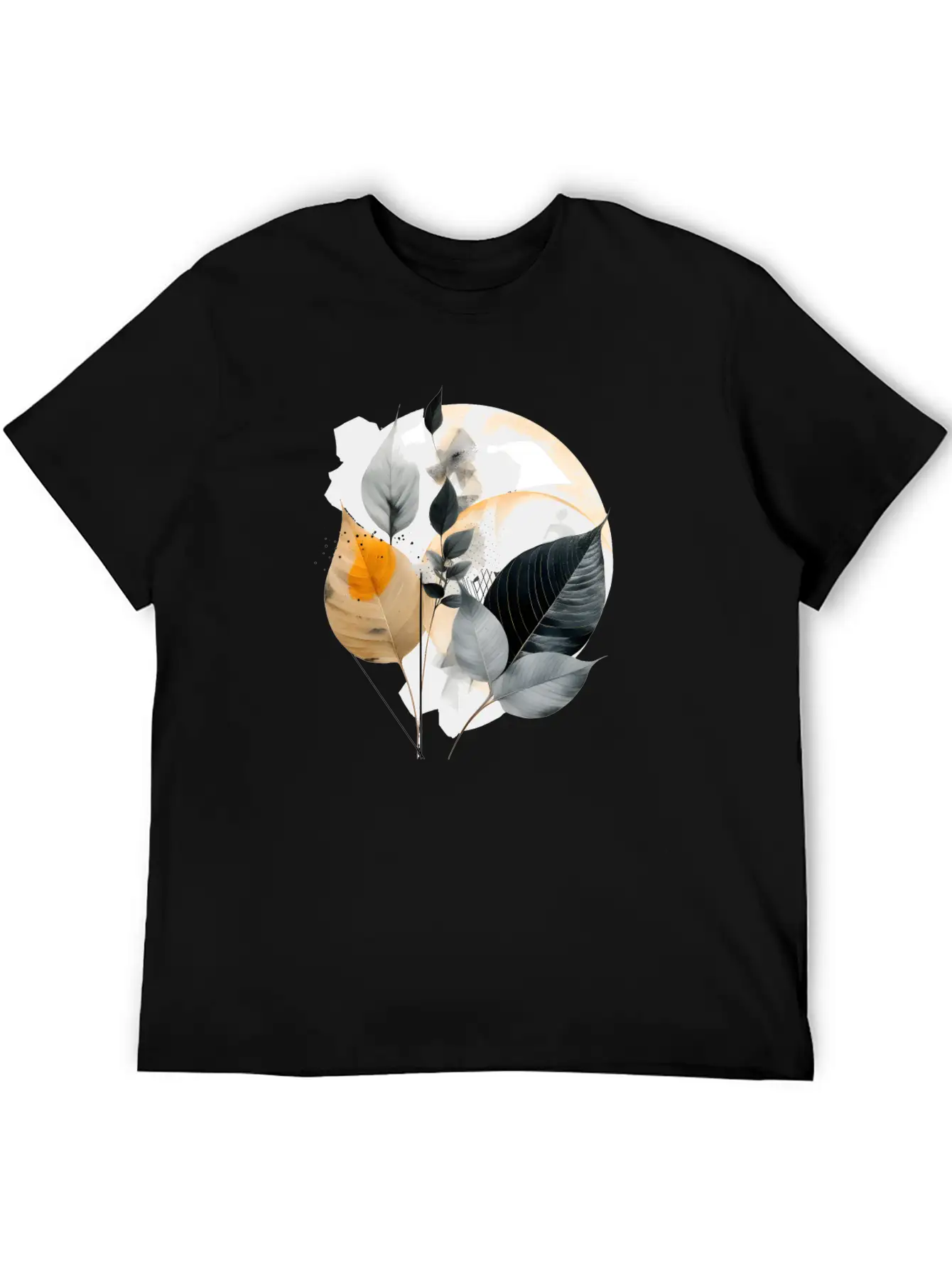 Autumn Leaves Modern Artwork Basic Graphic T-Shirt – Daily Comfort In Soft Cotton