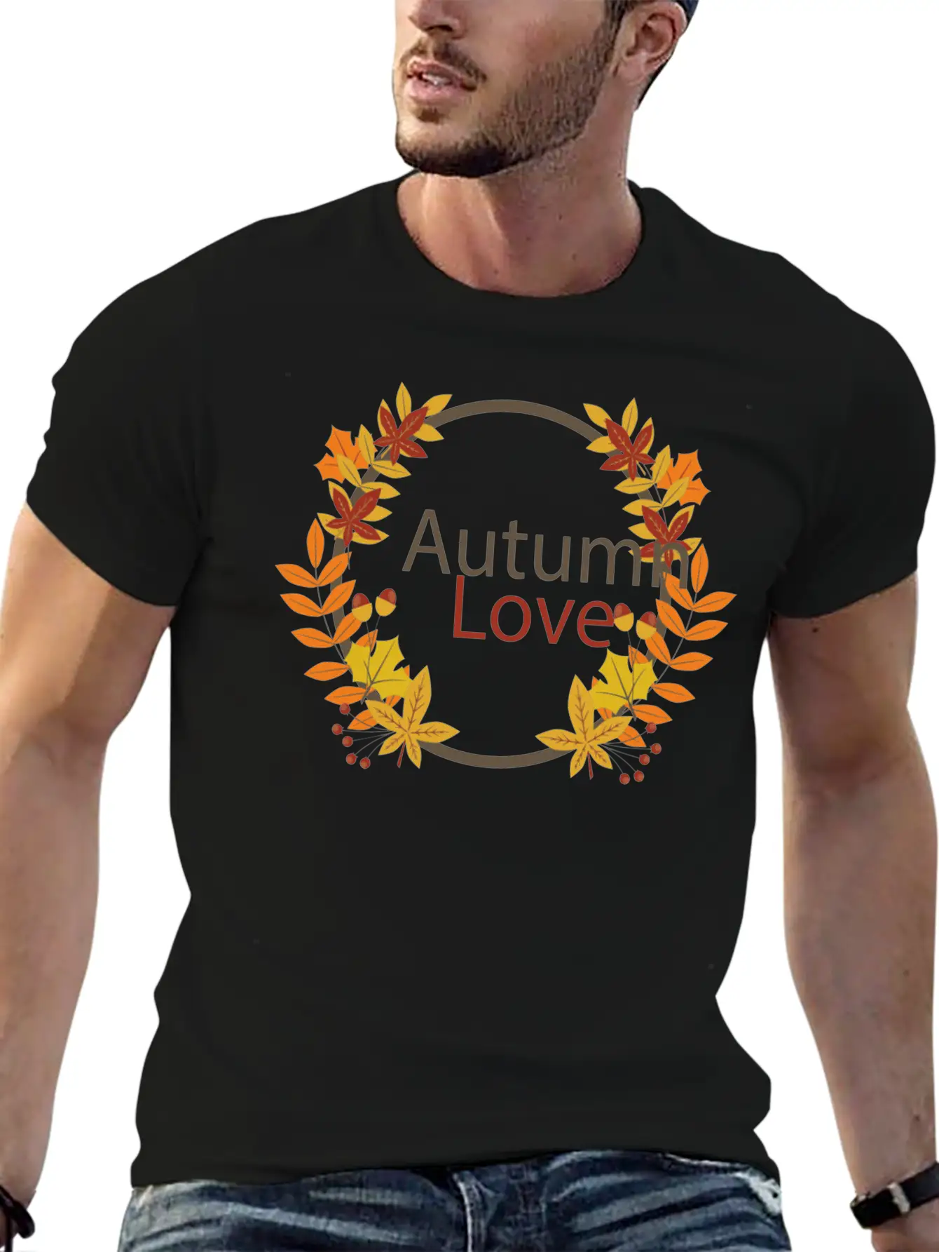 Autumn Love Lightweight Cotton T-Shirt – Daily Comfort Graphic Shirt