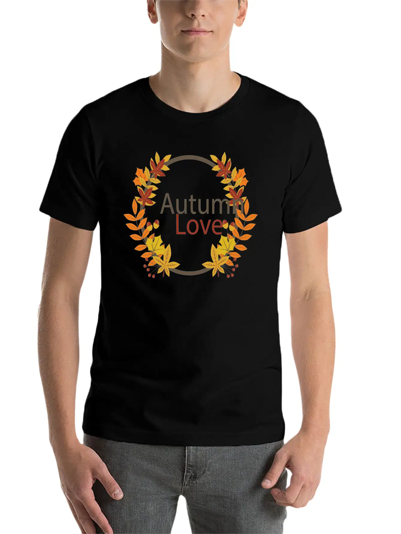 Autumn Love Lightweight Cotton T-Shirt – Daily Comfort Graphic Shirt