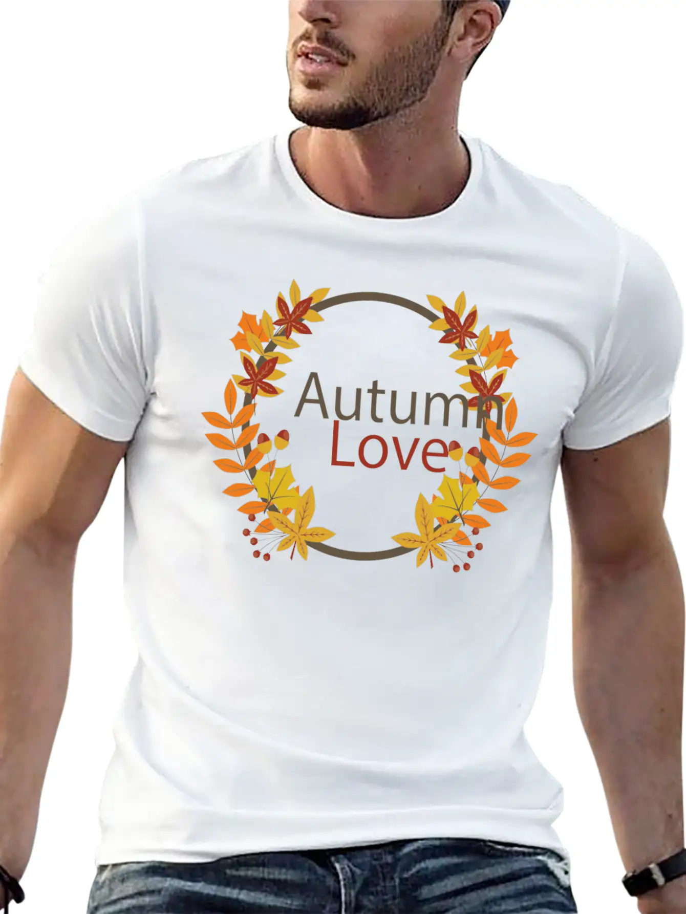 Autumn Love Lightweight Cotton T-Shirt – Daily Comfort Graphic Shirt