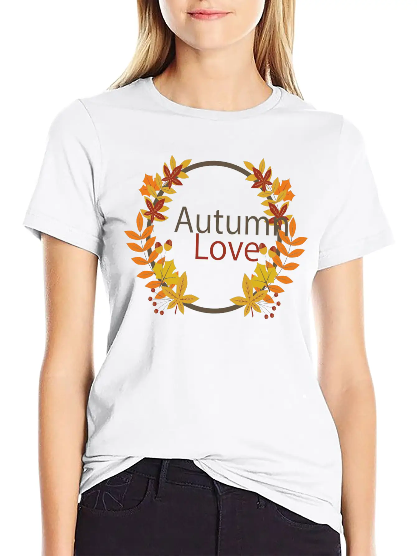 Autumn Love Lightweight Cotton T-Shirt – Daily Comfort Graphic Shirt