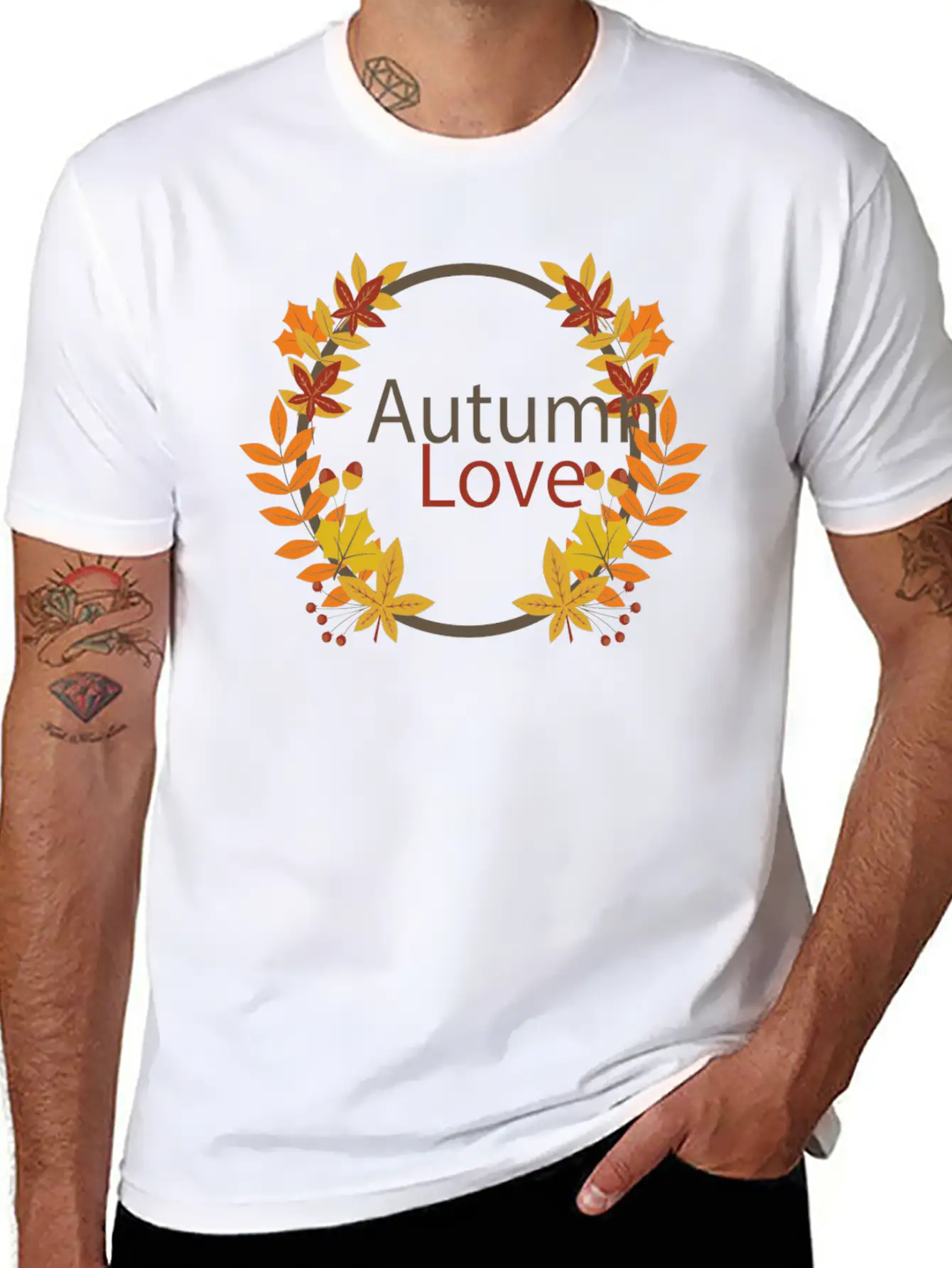 Autumn Love Lightweight Cotton T-Shirt – Daily Comfort Graphic Shirt