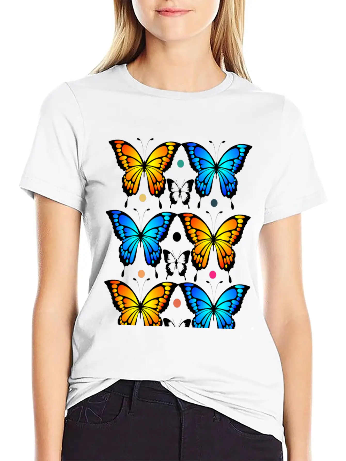Autumn Papillons Butterfly, Pattern Basic Graphic T-Shirt – Daily Comfort In Soft Cotton