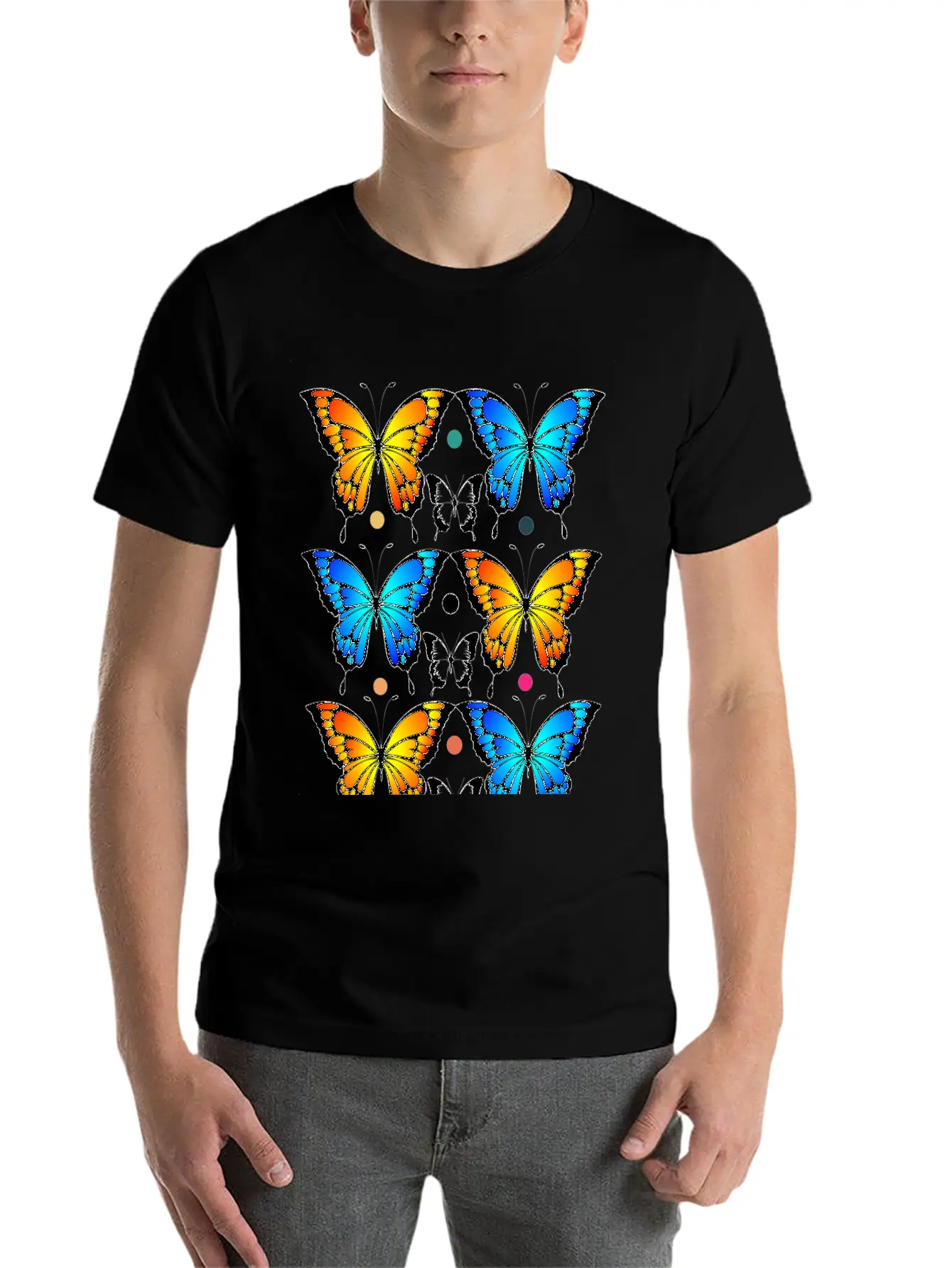 Autumn Papillons Butterfly, Pattern Basic Graphic T-Shirt – Daily Comfort In Soft Cotton