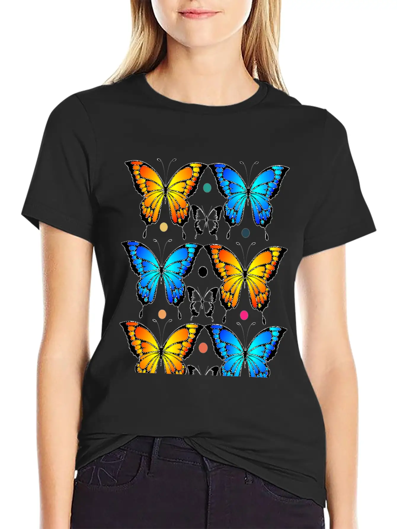 Autumn Papillons Butterfly, Pattern Basic Graphic T-Shirt – Daily Comfort In Soft Cotton