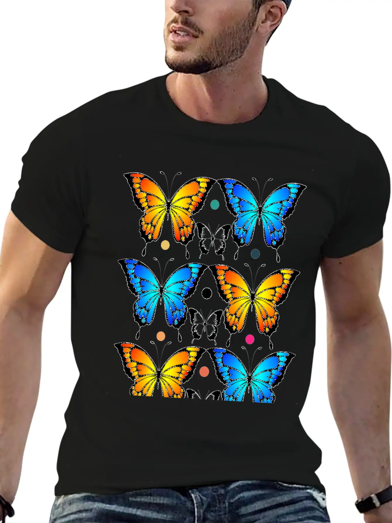 Autumn Papillons Butterfly, Pattern Basic Graphic T-Shirt – Daily Comfort In Soft Cotton