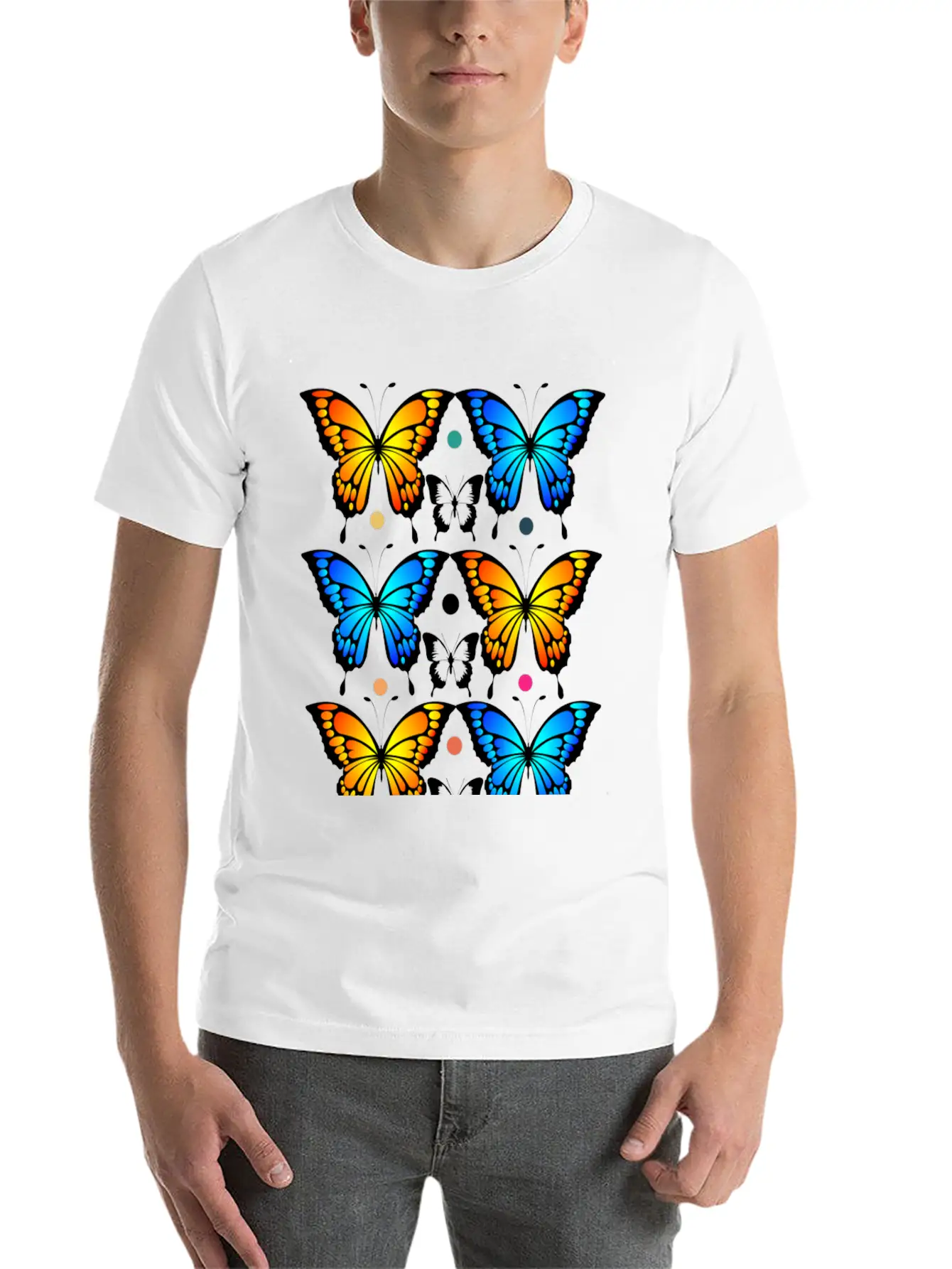 Autumn Papillons Butterfly, Pattern Basic Graphic T-Shirt – Daily Comfort In Soft Cotton