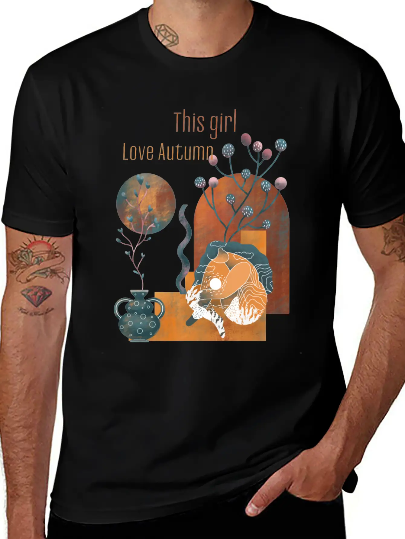 Autumn This Girl Love Autumn Vintage Classic Fit Graphic Tee For Daily Comfort – Unisex Cotton Shirt