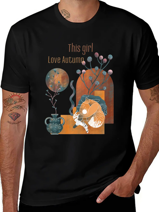 Autumn This Girl Love Autumn Vintage Classic Fit Graphic Tee For Daily Comfort – Unisex Cotton Shirt