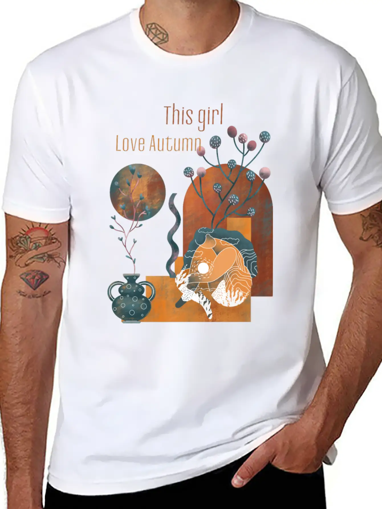 Autumn This Girl Love Autumn Vintage Classic Fit Graphic Tee For Daily Comfort – Unisex Cotton Shirt