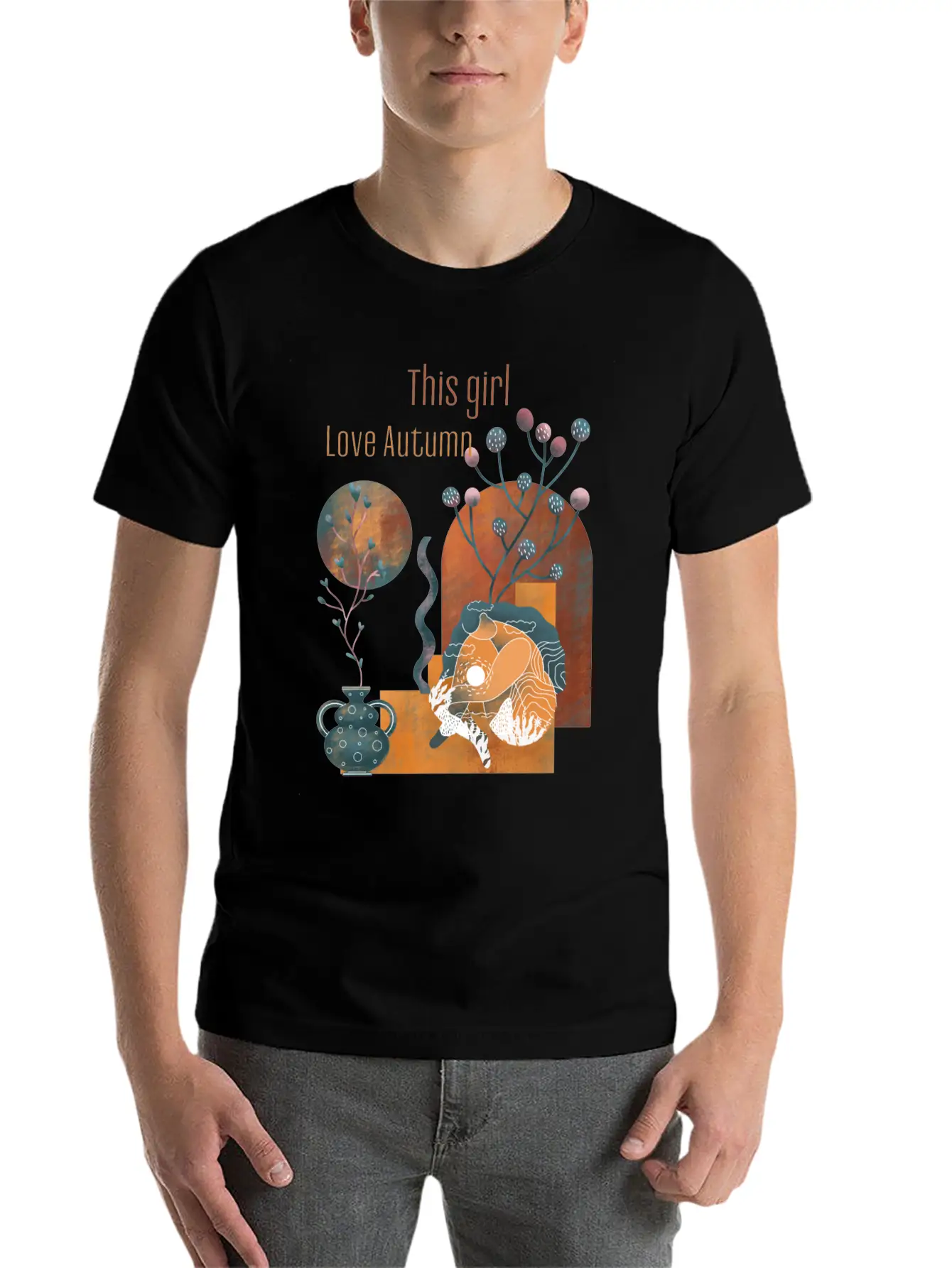 Autumn This Girl Love Autumn Vintage Classic Fit Graphic Tee For Daily Comfort – Unisex Cotton Shirt
