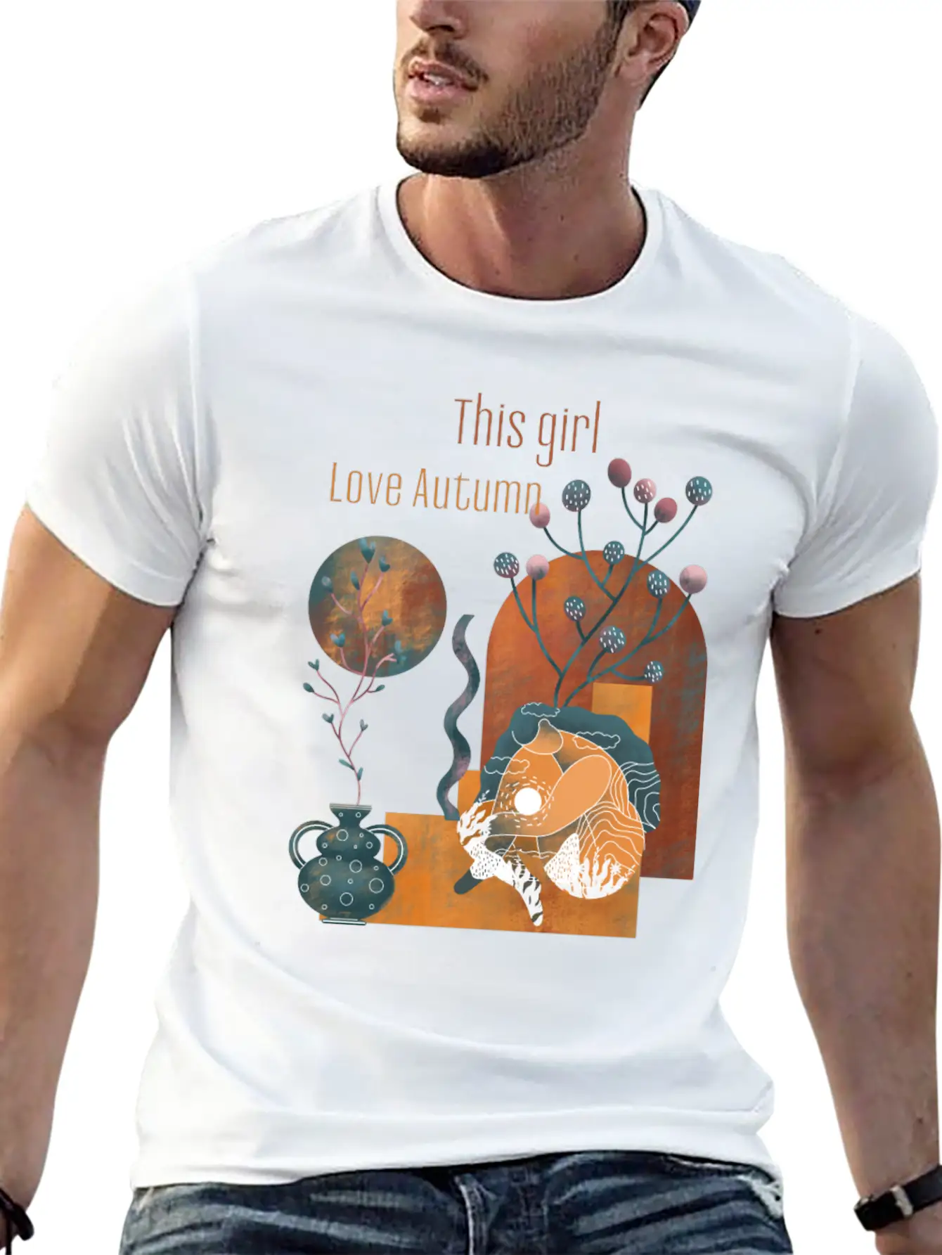 Autumn This Girl Love Autumn Vintage Classic Fit Graphic Tee For Daily Comfort – Unisex Cotton Shirt