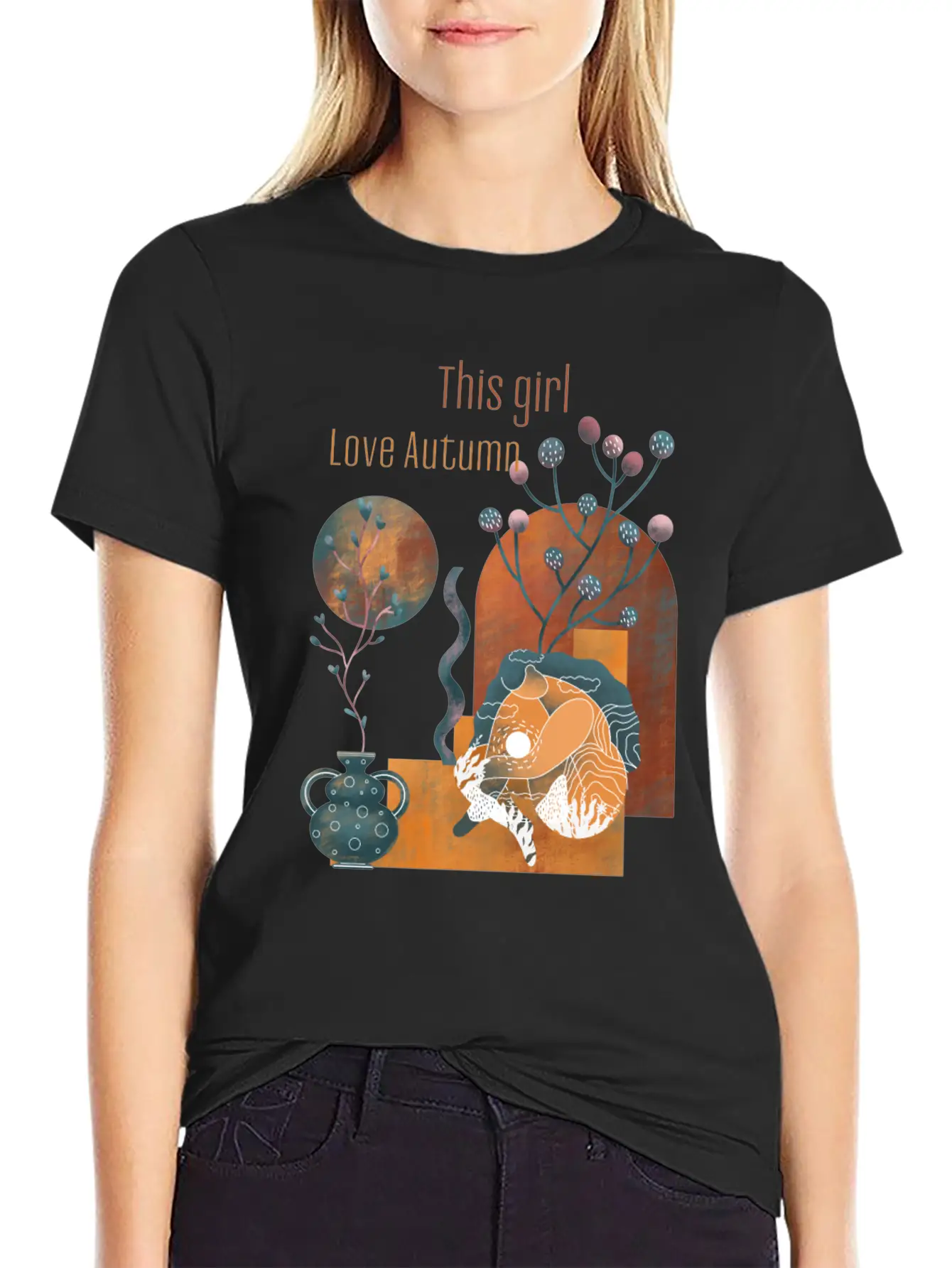 Autumn This Girl Love Autumn Vintage Classic Fit Graphic Tee For Daily Comfort – Unisex Cotton Shirt