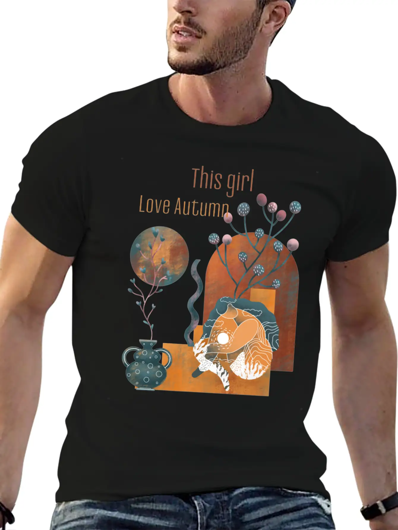 Autumn This Girl Love Autumn Vintage Classic Fit Graphic Tee For Daily Comfort – Unisex Cotton Shirt