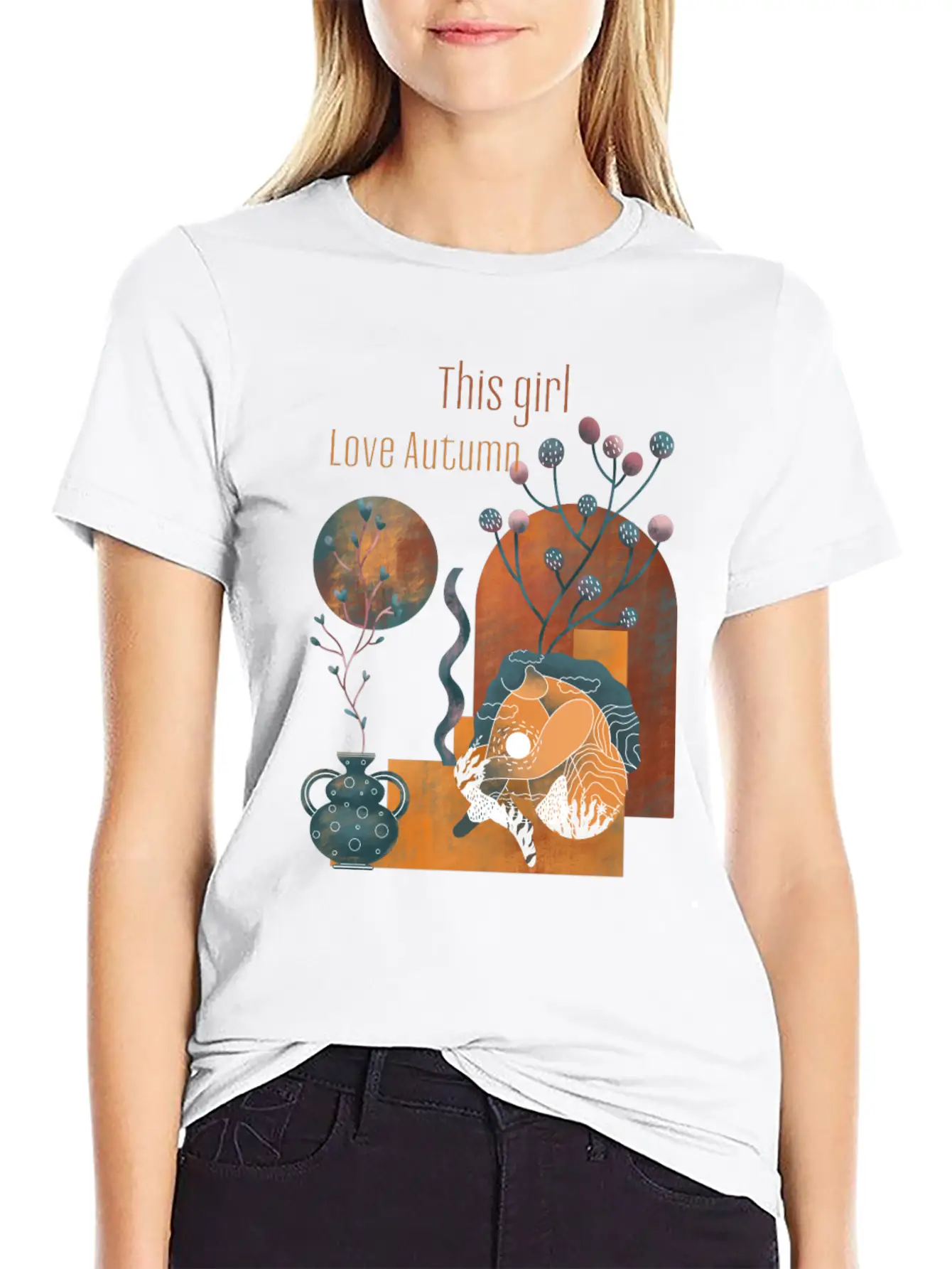 Autumn This Girl Love Autumn Vintage Classic Fit Graphic Tee For Daily Comfort – Unisex Cotton Shirt