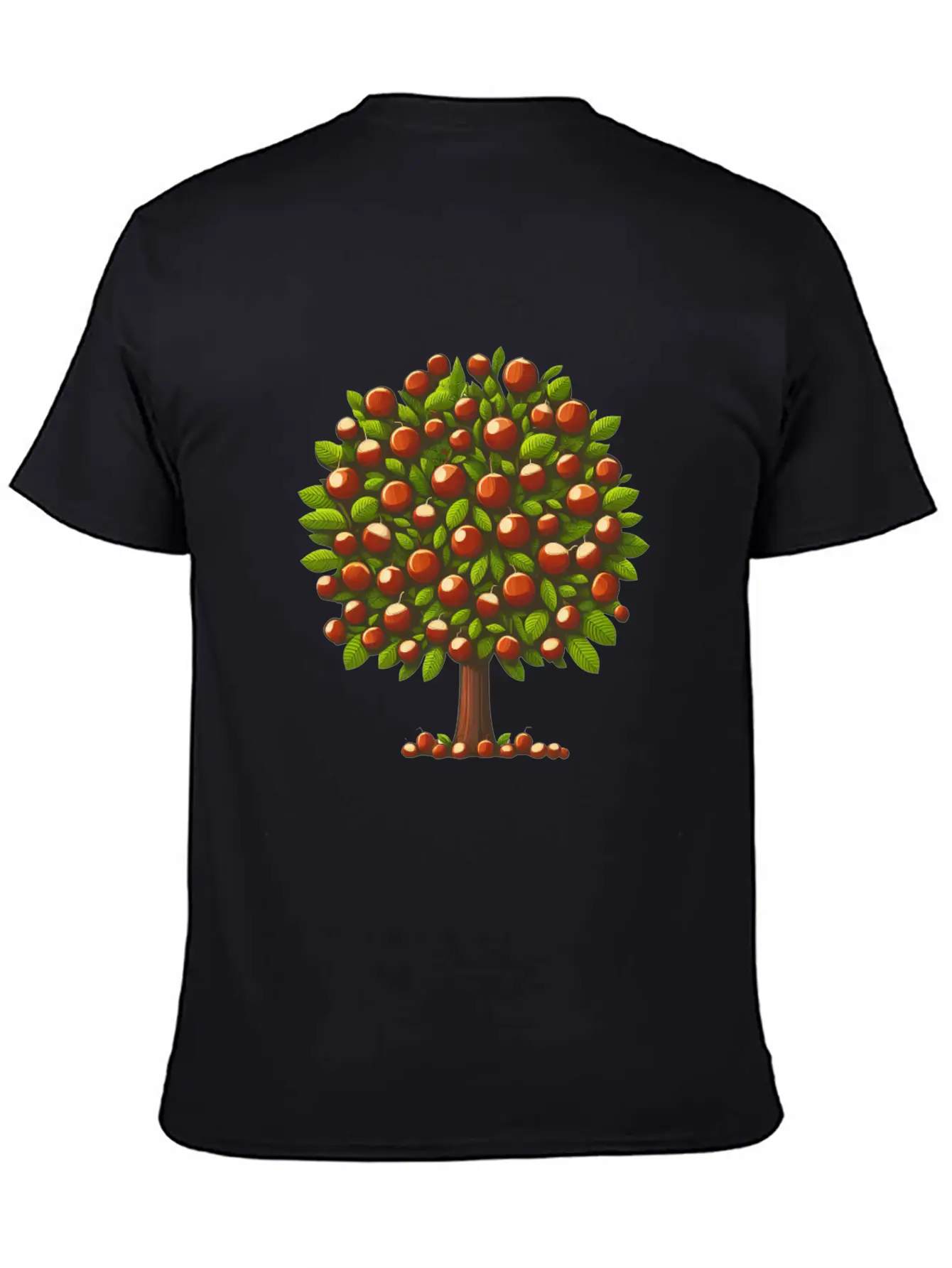 Autumn Treasures: Deciduous Tree With Chestnuts & Lightweight Cotton T-Shirt – Daily Comfort Graphic Shirt