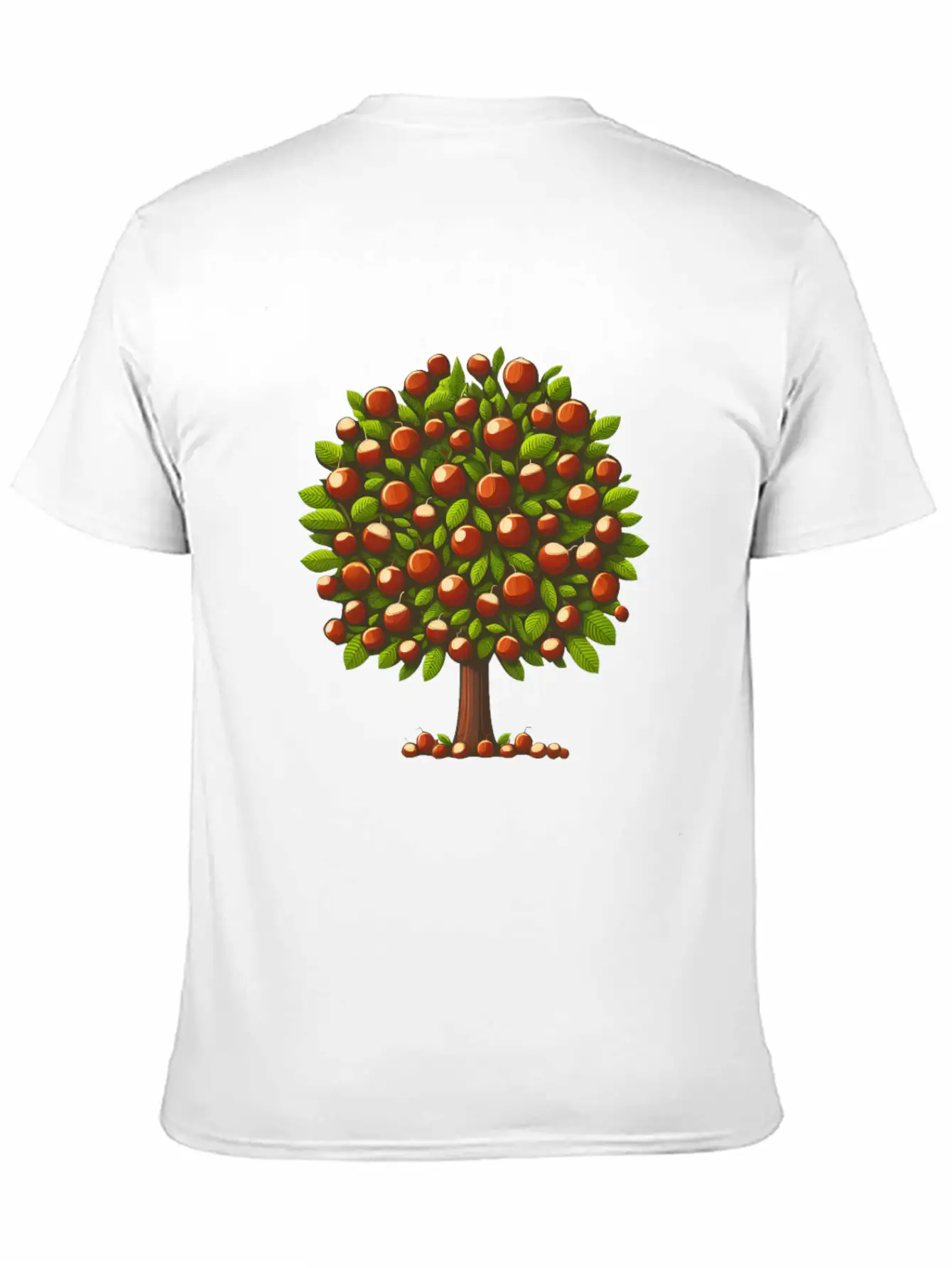 Autumn Treasures: Deciduous Tree With Chestnuts & Lightweight Cotton T-Shirt – Daily Comfort Graphic Shirt