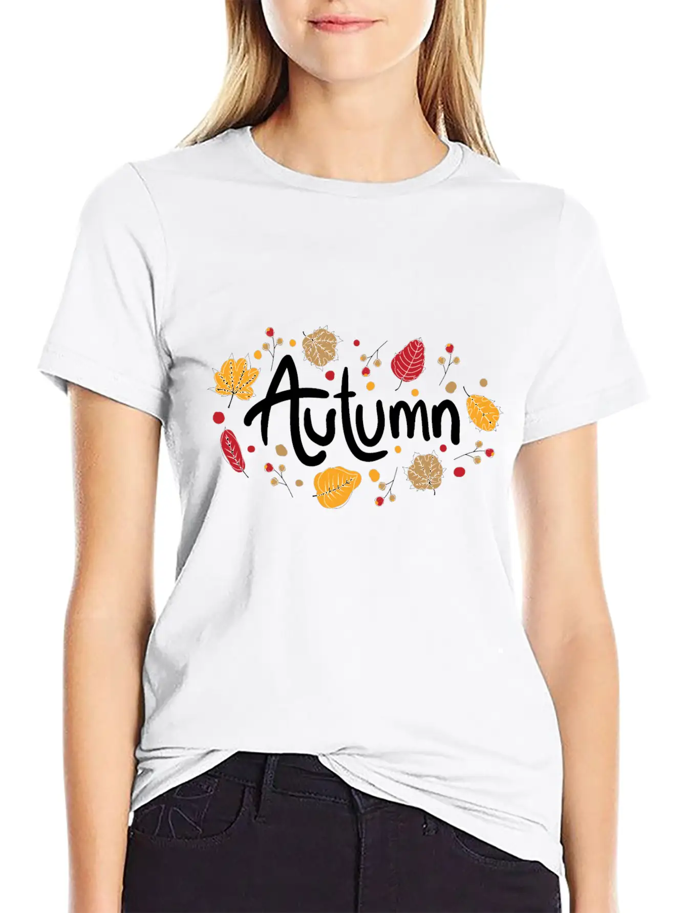 Autumn (white) Relaxed Everyday Tee – Lightweight And Durable Cotton