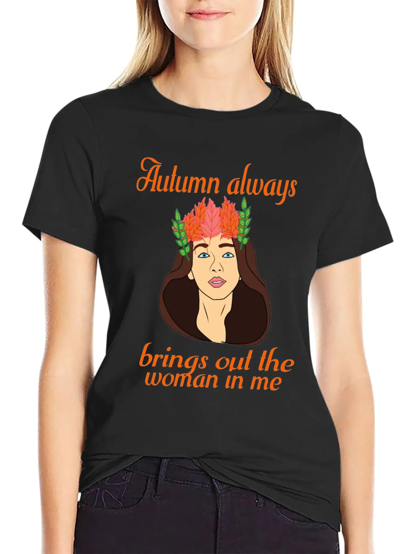 Autumn Woman Unisex Casual T-Shirt ��� Clean Design For Daily Comfort